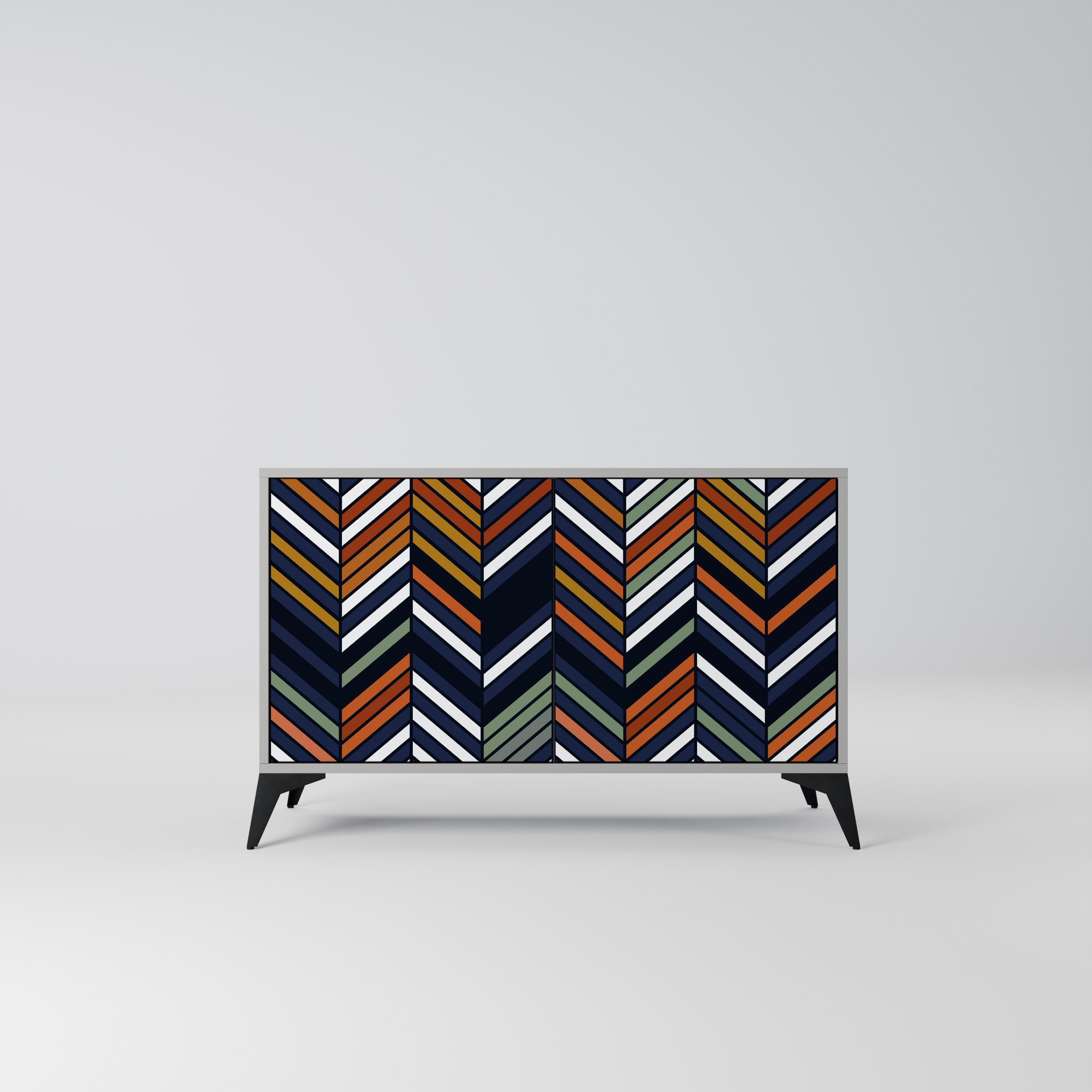 VIBRANT PATCHWORK Sideboard mit 2 Türen in Grau