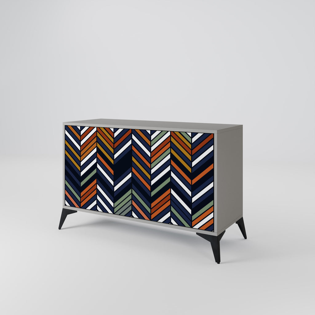 VIBRANT PATCHWORK Sideboard mit 2 Türen in Grau