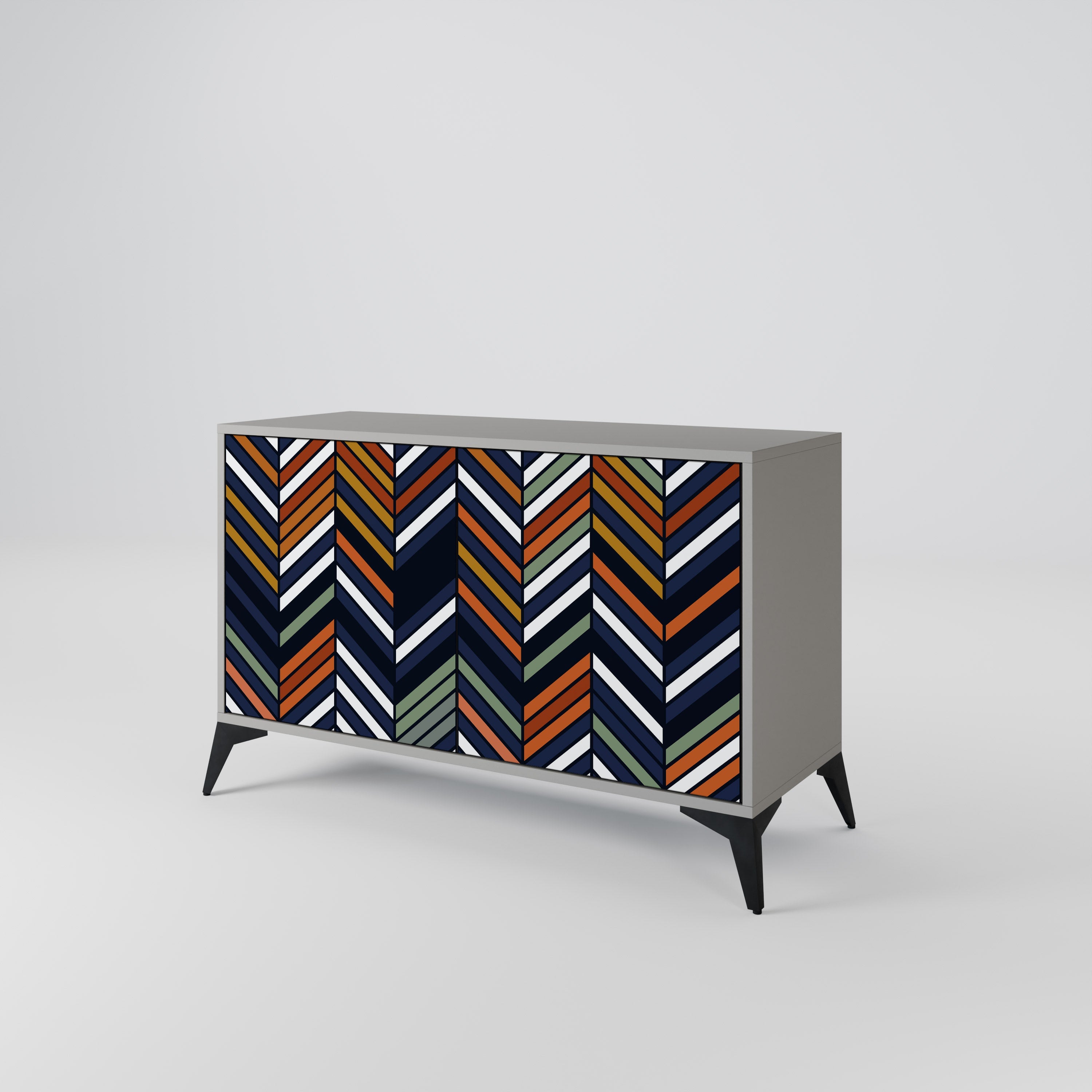 VIBRANT PATCHWORK Sideboard mit 2 Türen in Grau