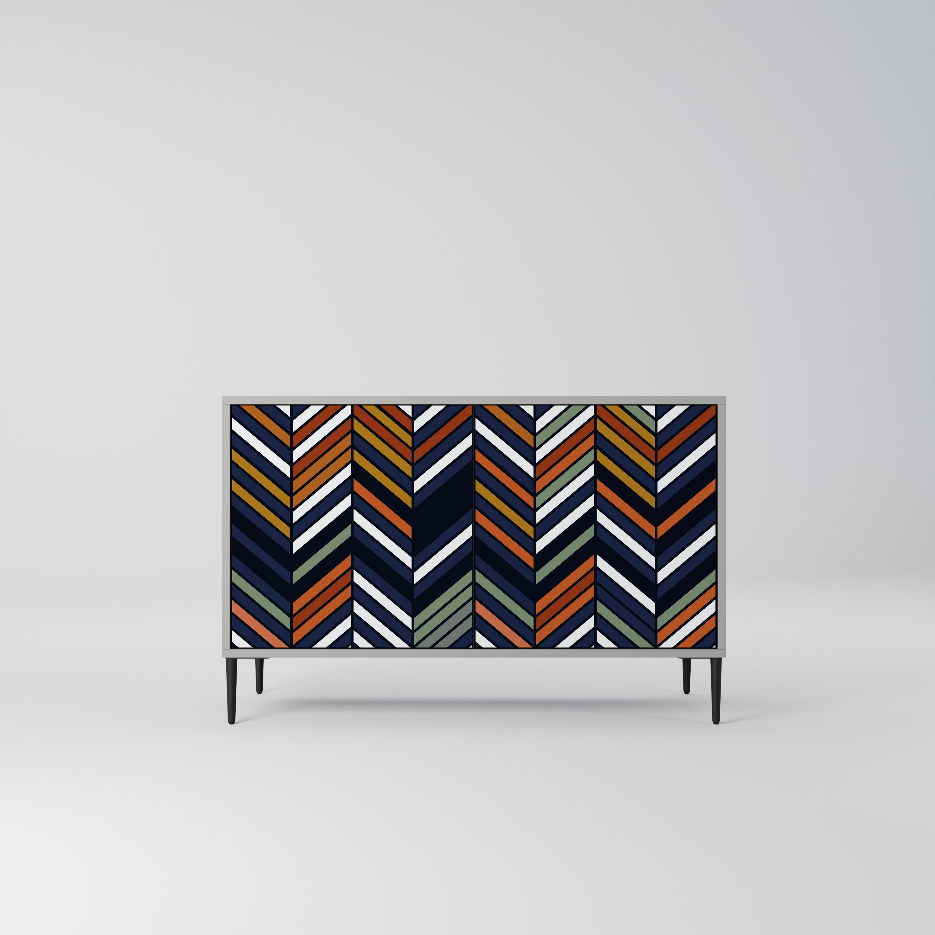 VIBRANT PATCHWORK Sideboard mit 2 Türen in Grau