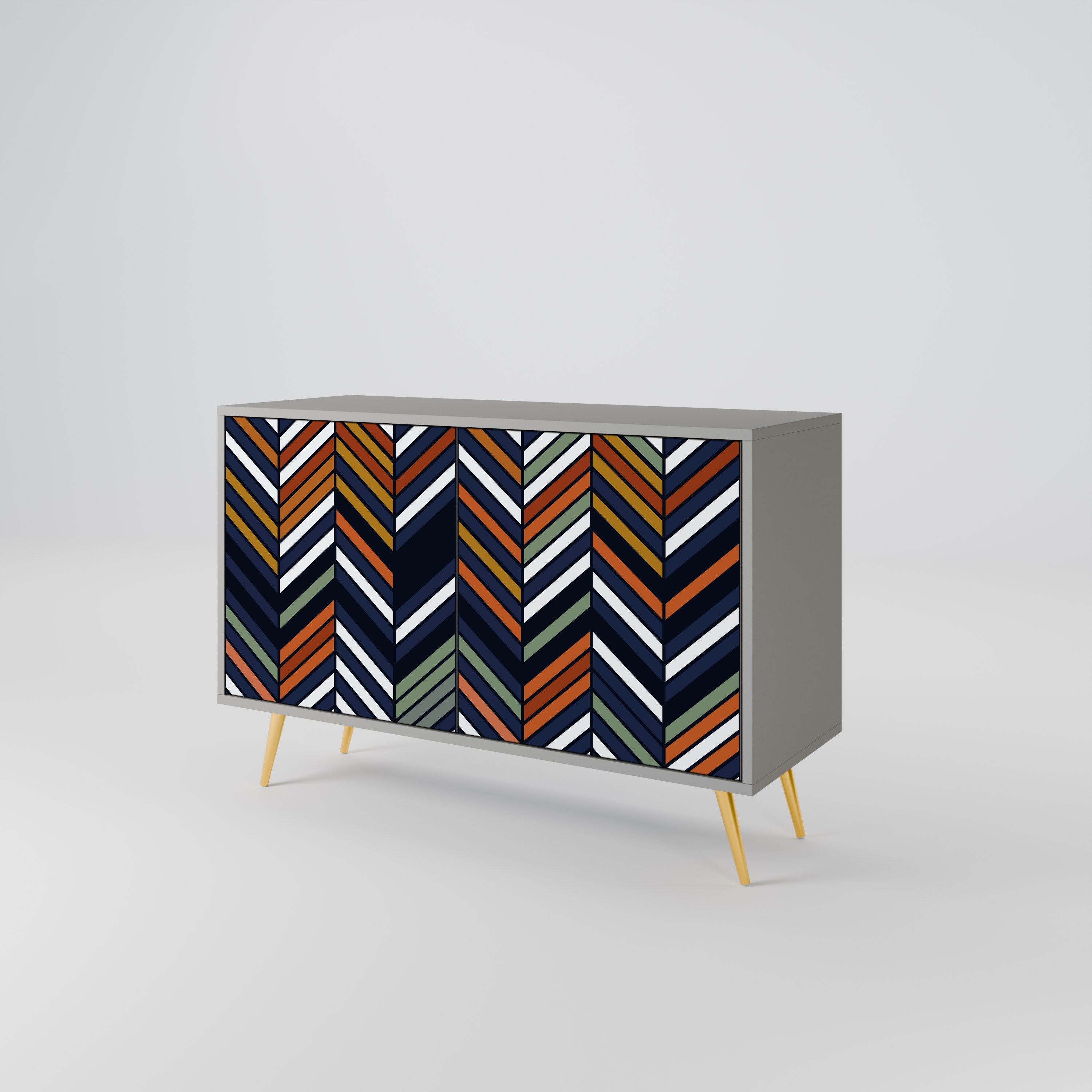 VIBRANT PATCHWORK Sideboard mit 2 Türen in Grau