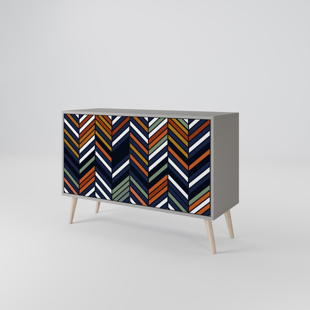 VIBRANT PATCHWORK Sideboard mit 2 Türen in Grau