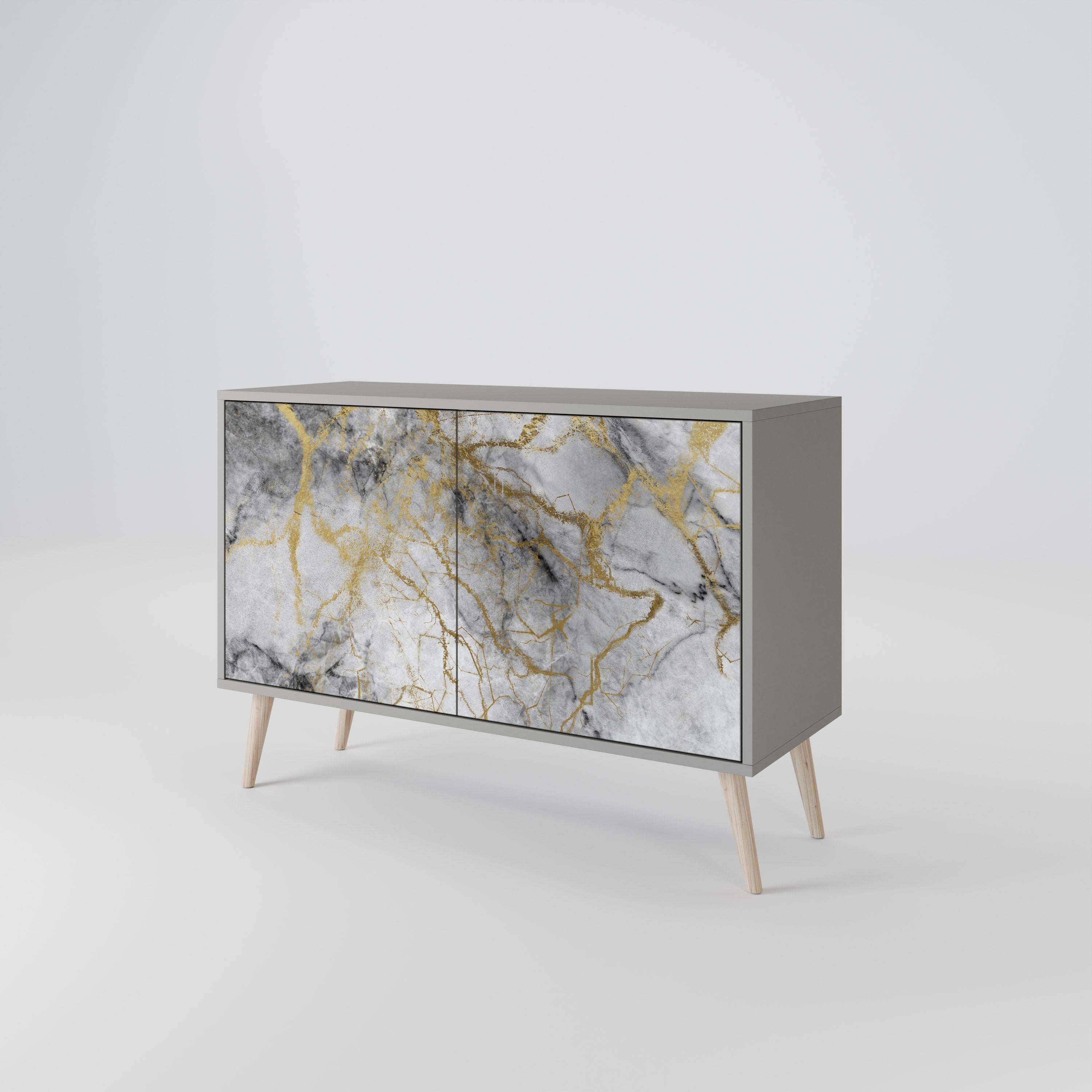 TIMELESS GLIDE Sideboard mit 2 Türen in Grau