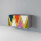 COLORFUL TRIANGLES Sideboard mit 2 Türen in Grau