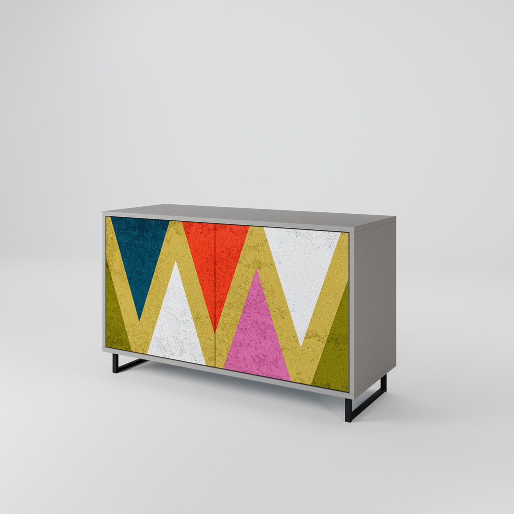 COLORFUL TRIANGLES Sideboard mit 2 Türen in Grau