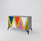 COLORFUL TRIANGLES Sideboard mit 2 Türen in Grau