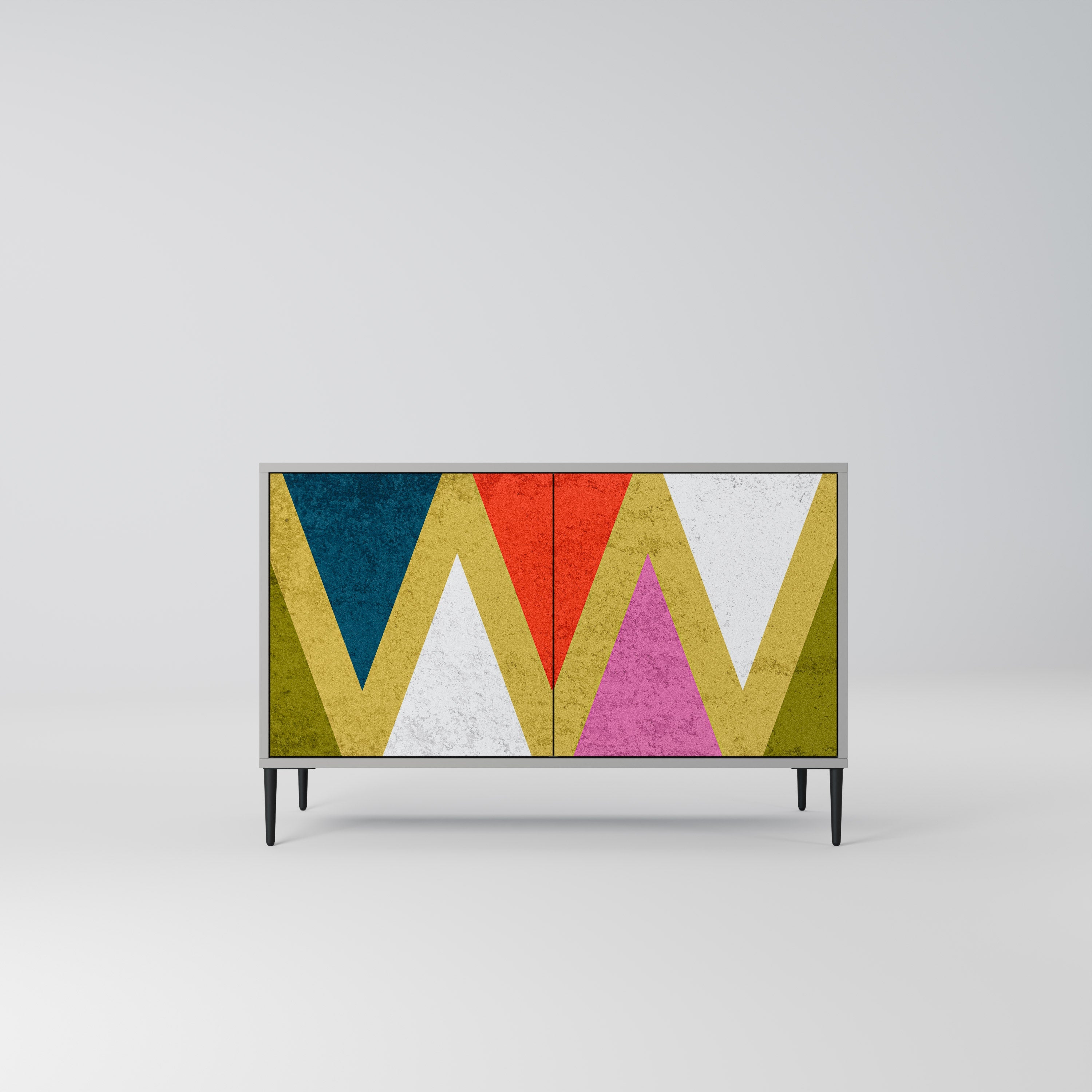 COLORFUL TRIANGLES Sideboard mit 2 Türen in Grau