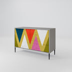 COLORFUL TRIANGLES Sideboard mit 2 Türen in Grau