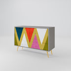 COLORFUL TRIANGLES Sideboard mit 2 Türen in Grau