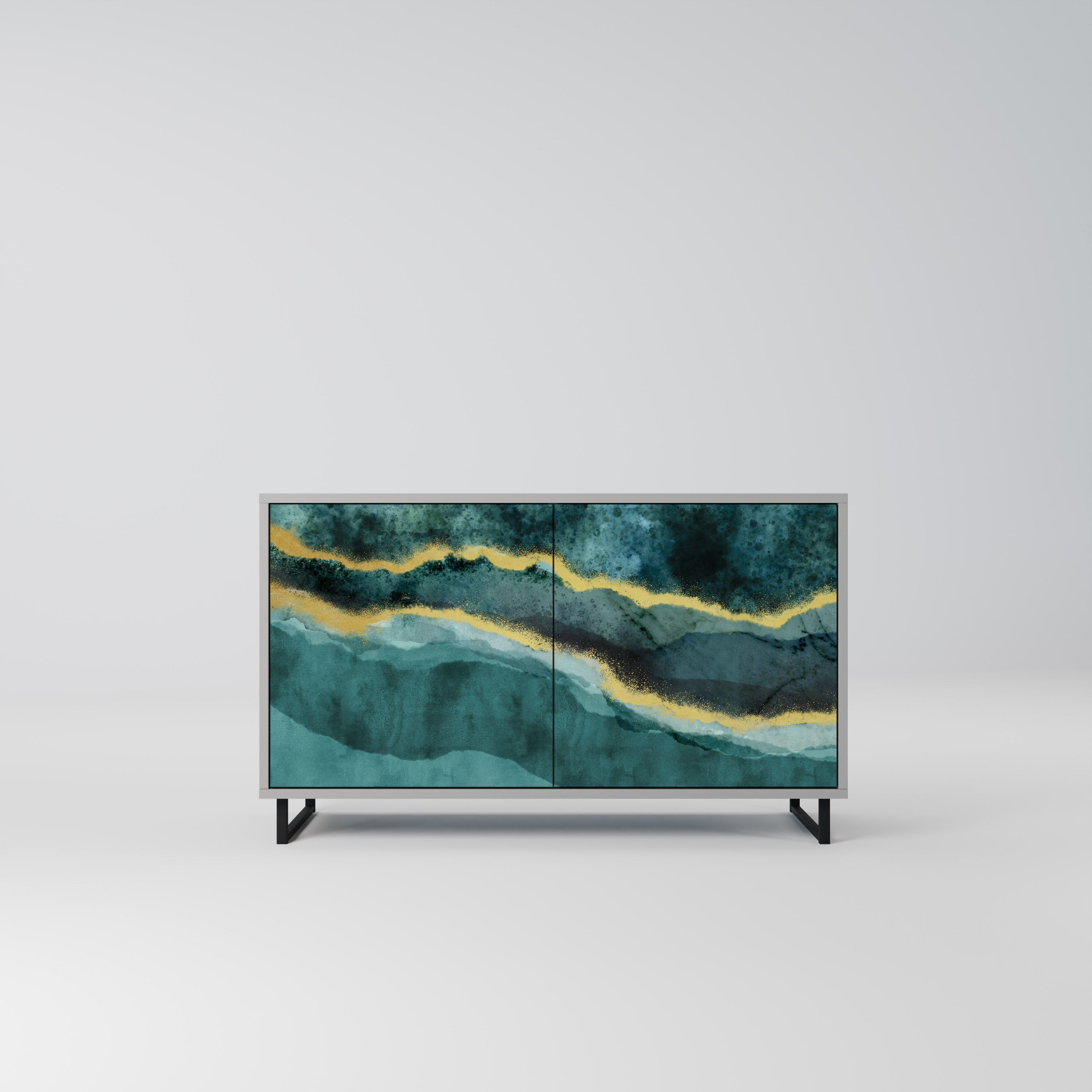 GOLDRUSH ODYSSEY Sideboard mit 2 Türen in Grau