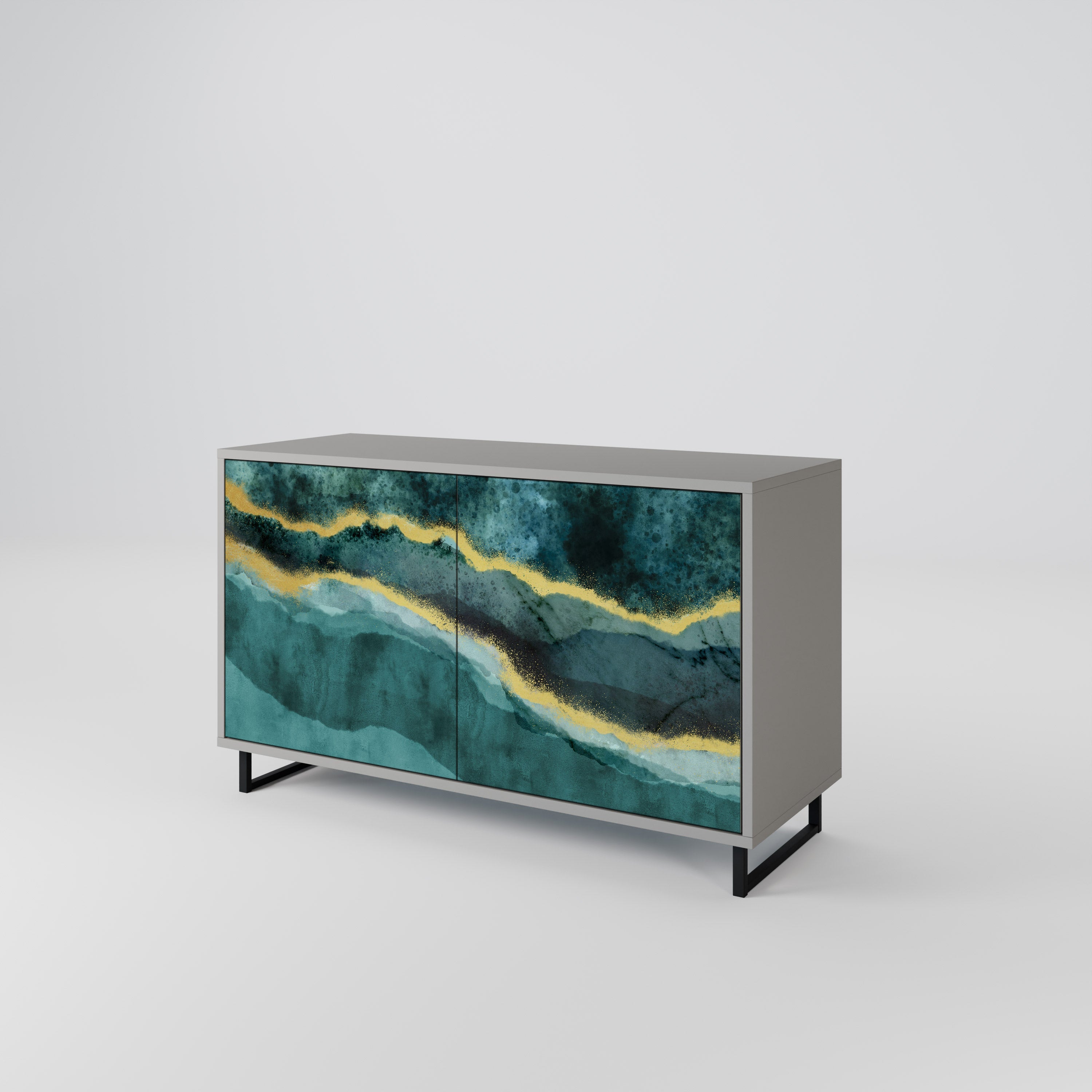 GOLDRUSH ODYSSEY Sideboard mit 2 Türen in Grau