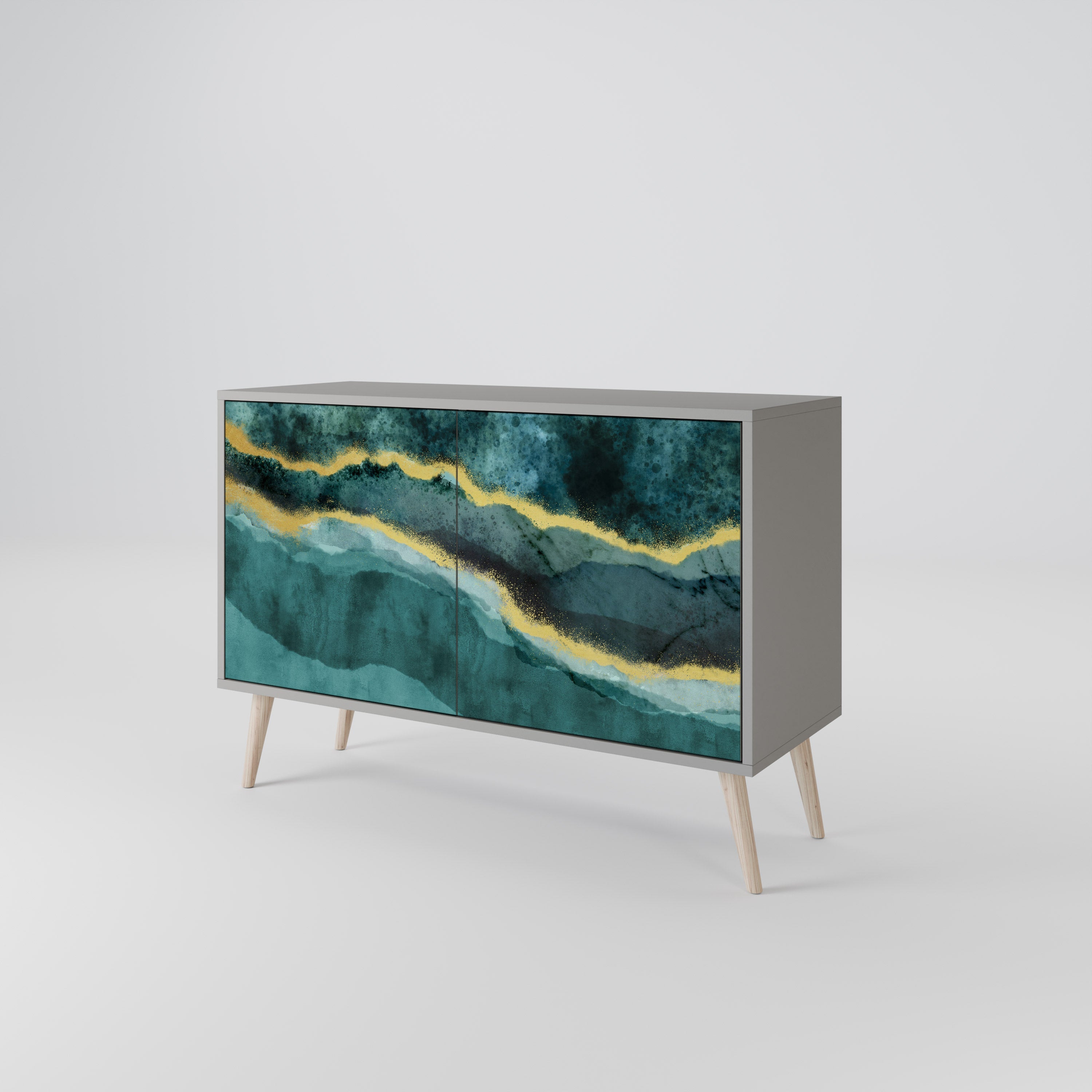 GOLDRUSH ODYSSEY Sideboard mit 2 Türen in Grau