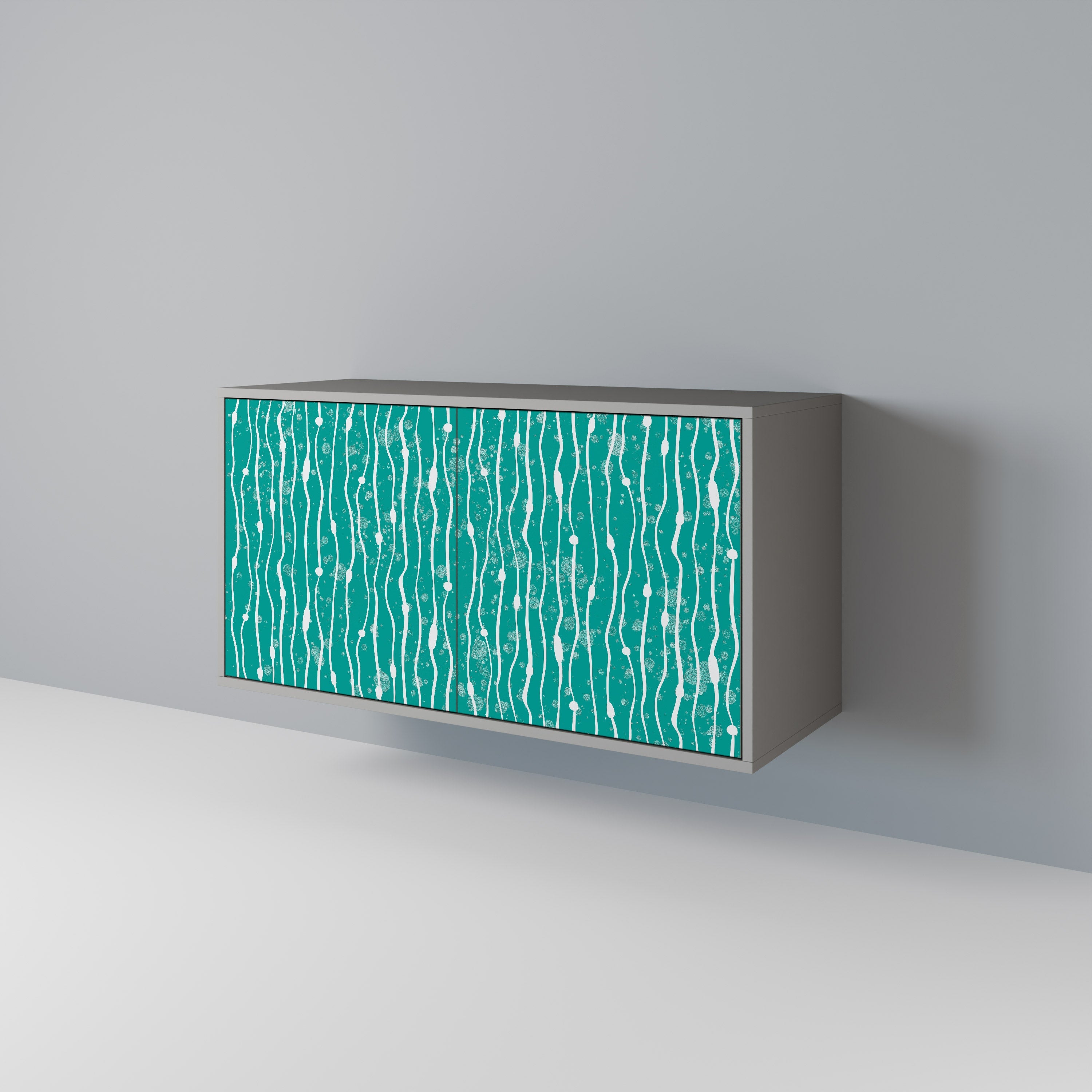 TURQUOISE RAIN Sideboard mit 2 Türen in Grau