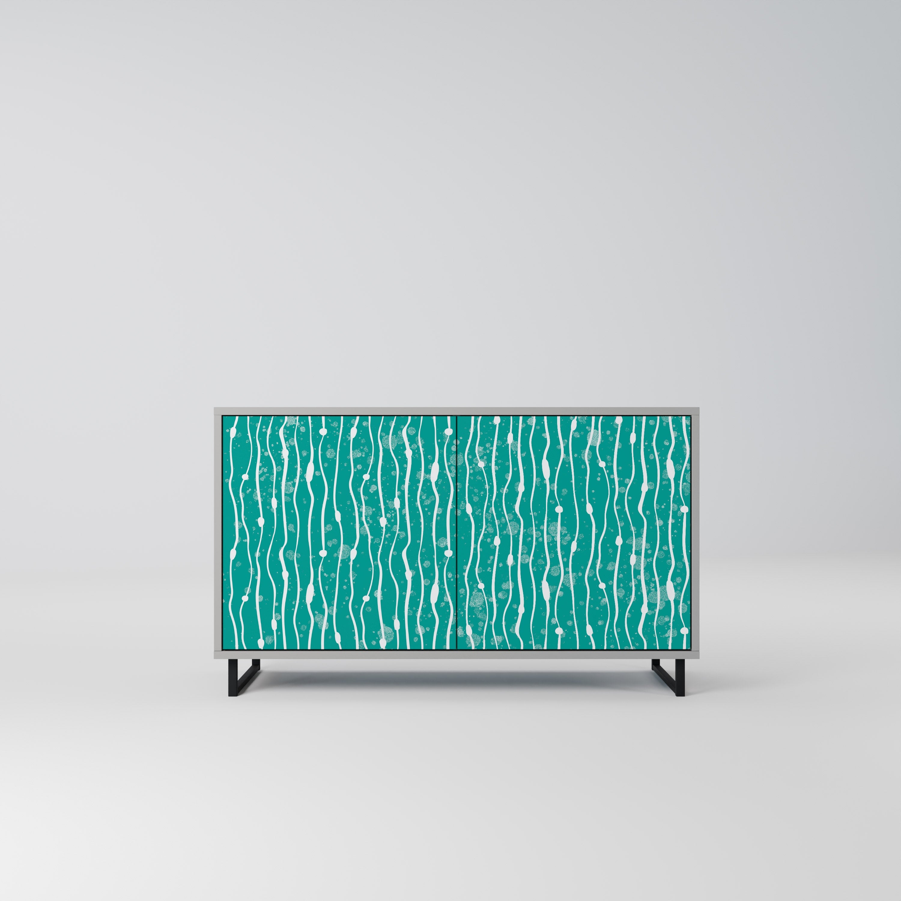 TURQUOISE RAIN Sideboard mit 2 Türen in Grau