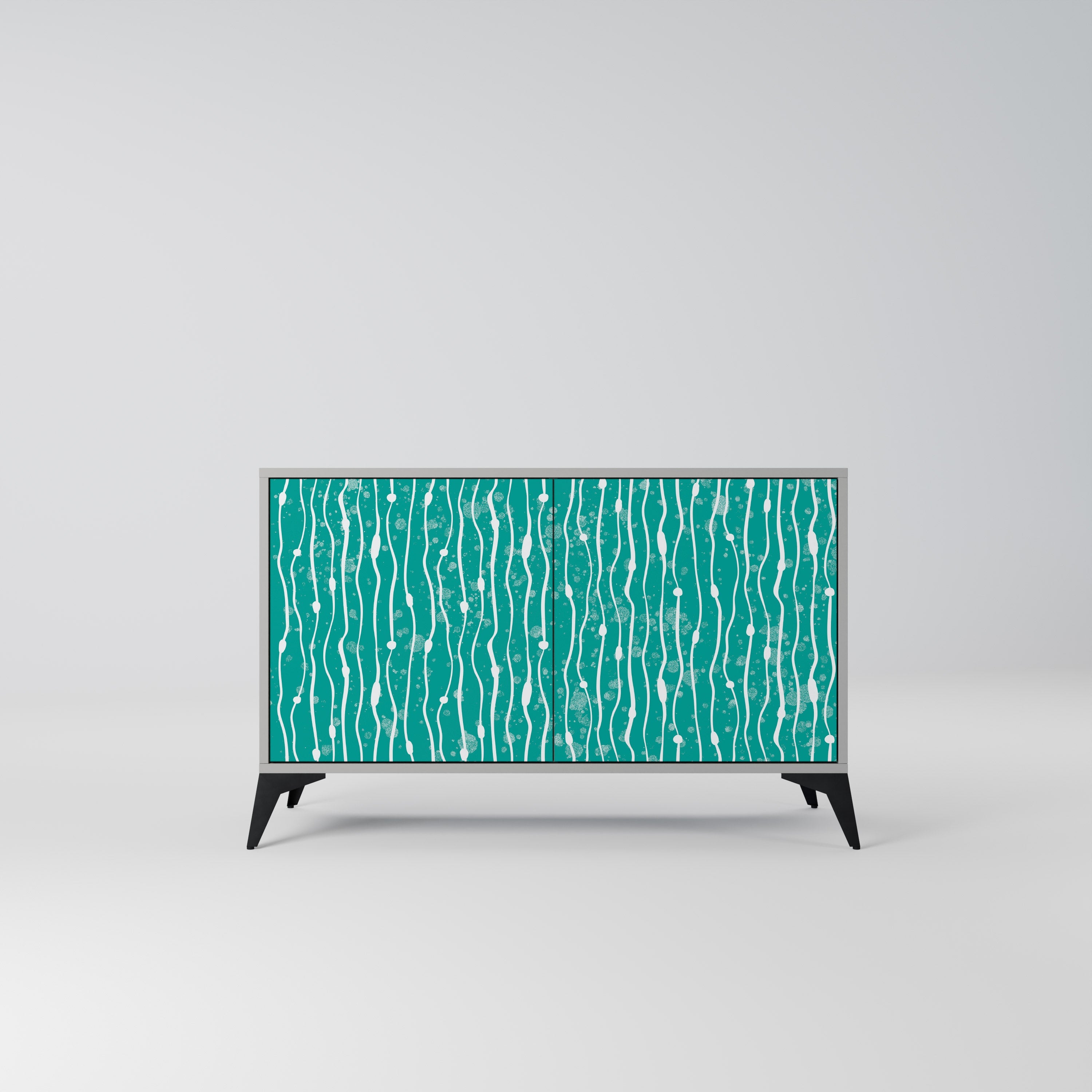 TURQUOISE RAIN Sideboard mit 2 Türen in Grau
