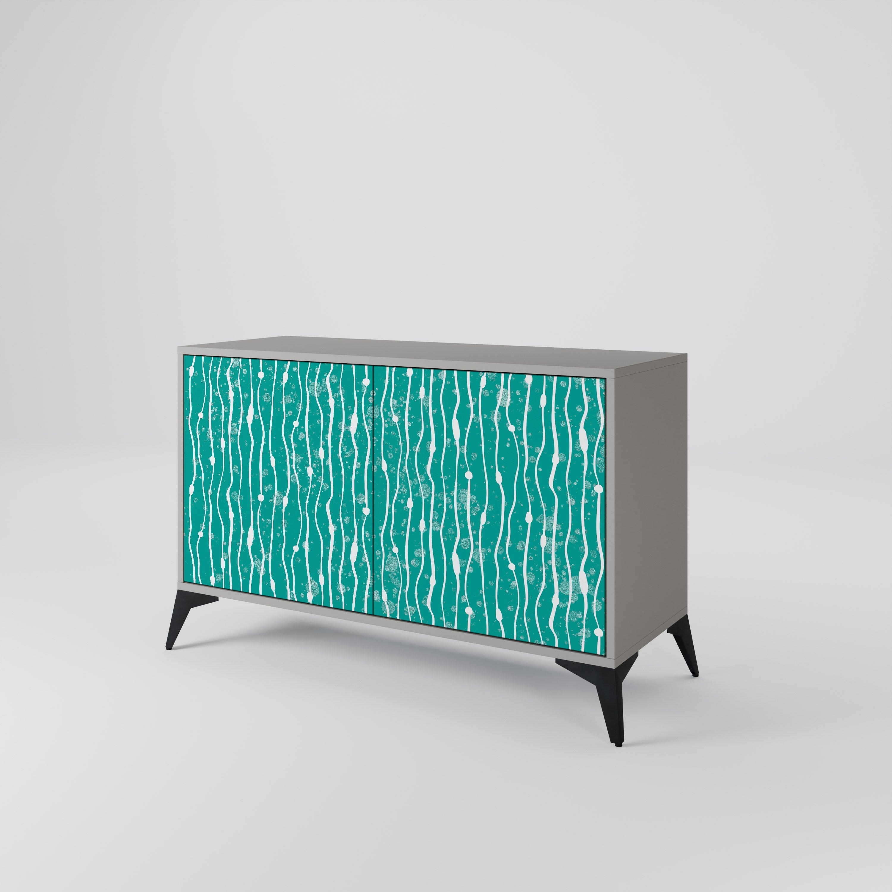 TURQUOISE RAIN Sideboard mit 2 Türen in Grau