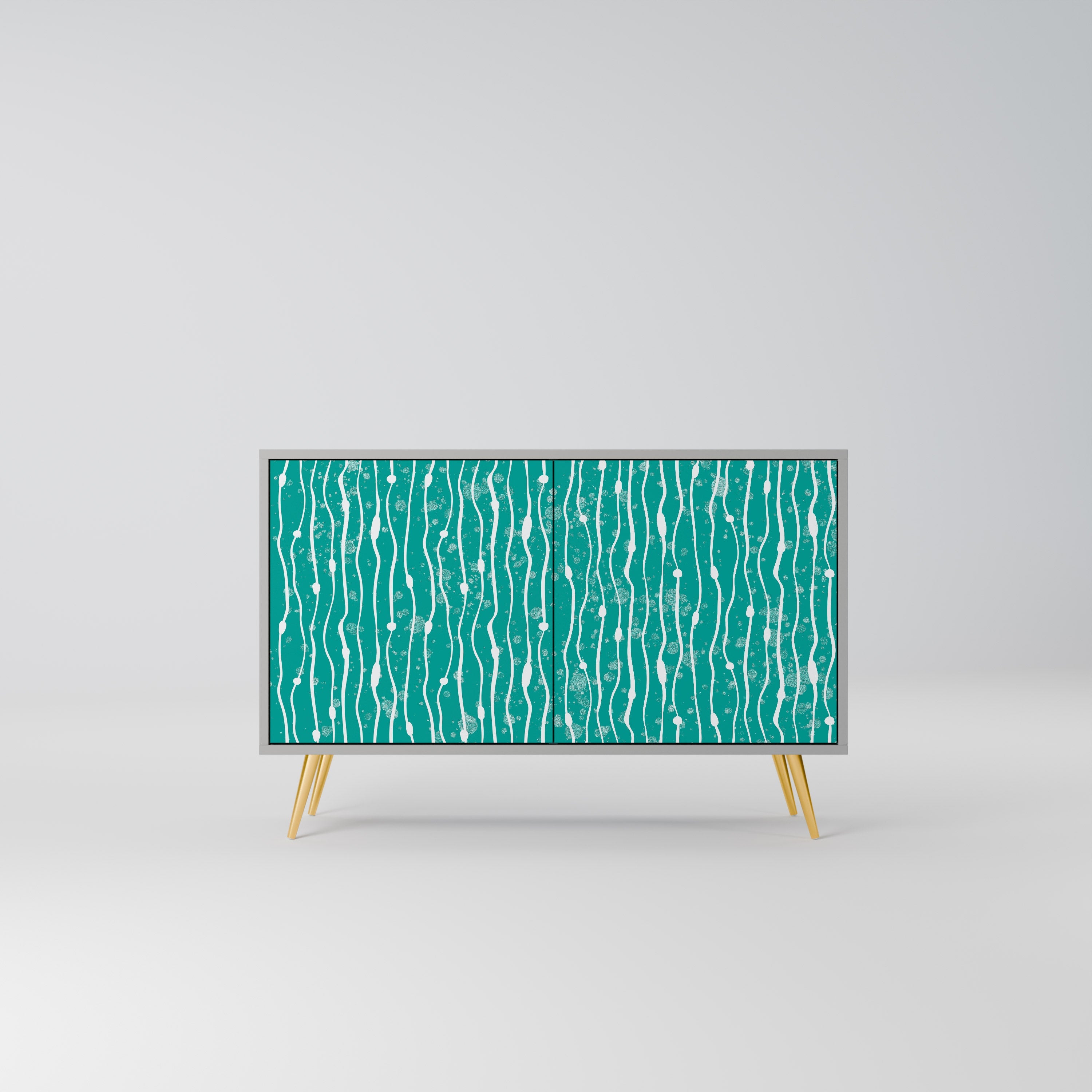 TURQUOISE RAIN Sideboard mit 2 Türen in Grau