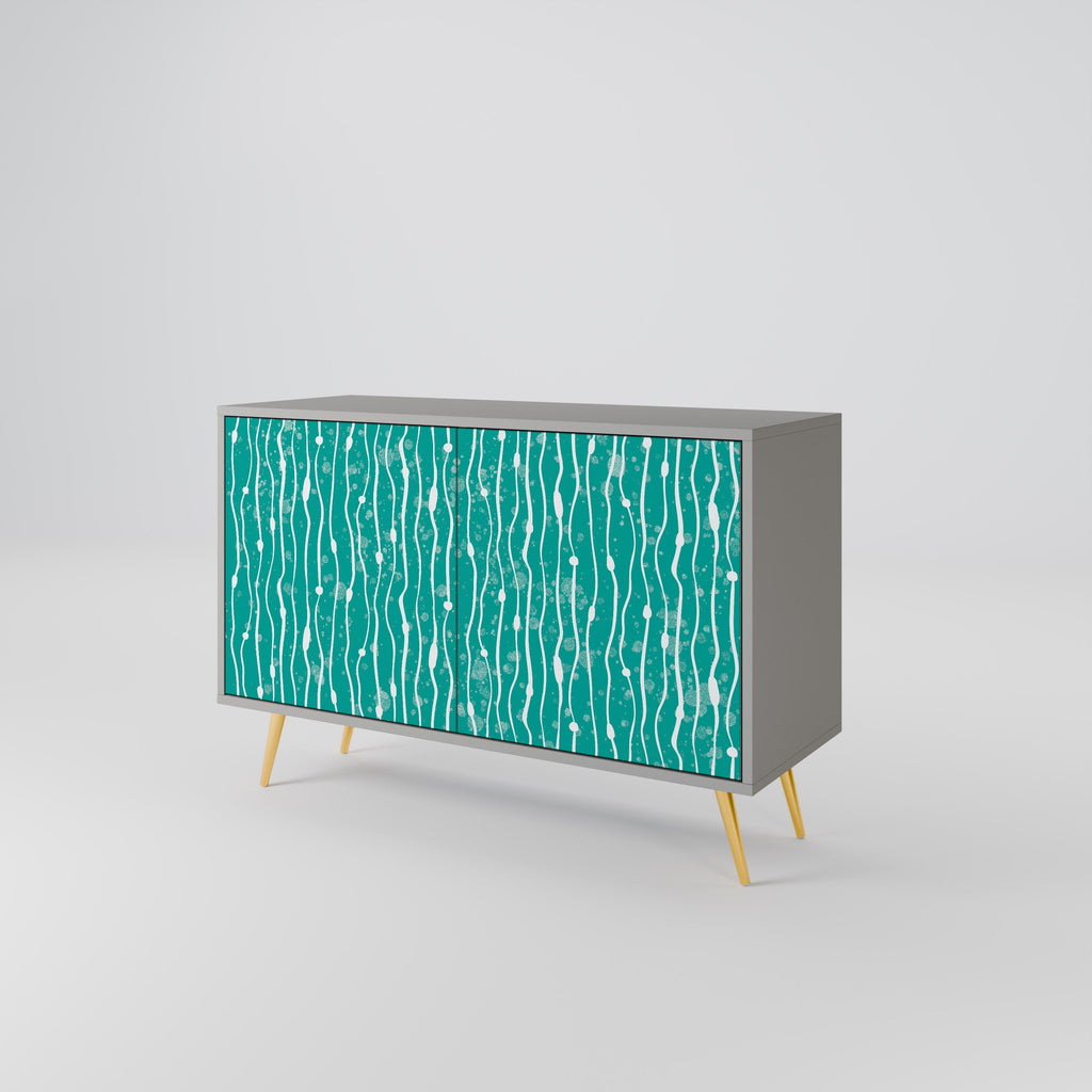 TURQUOISE RAIN Sideboard mit 2 Türen in Grau