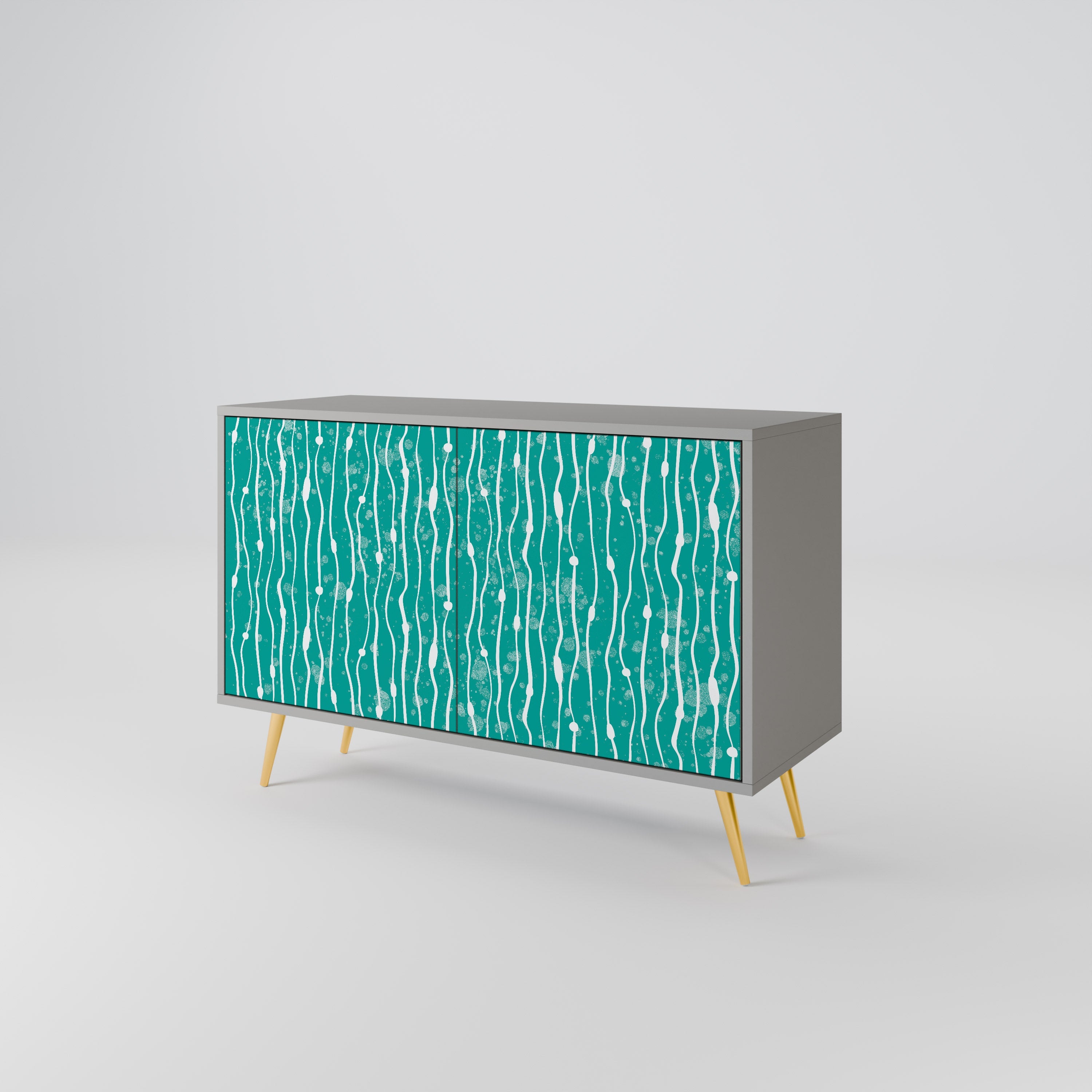 TURQUOISE RAIN Sideboard mit 2 Türen in Grau
