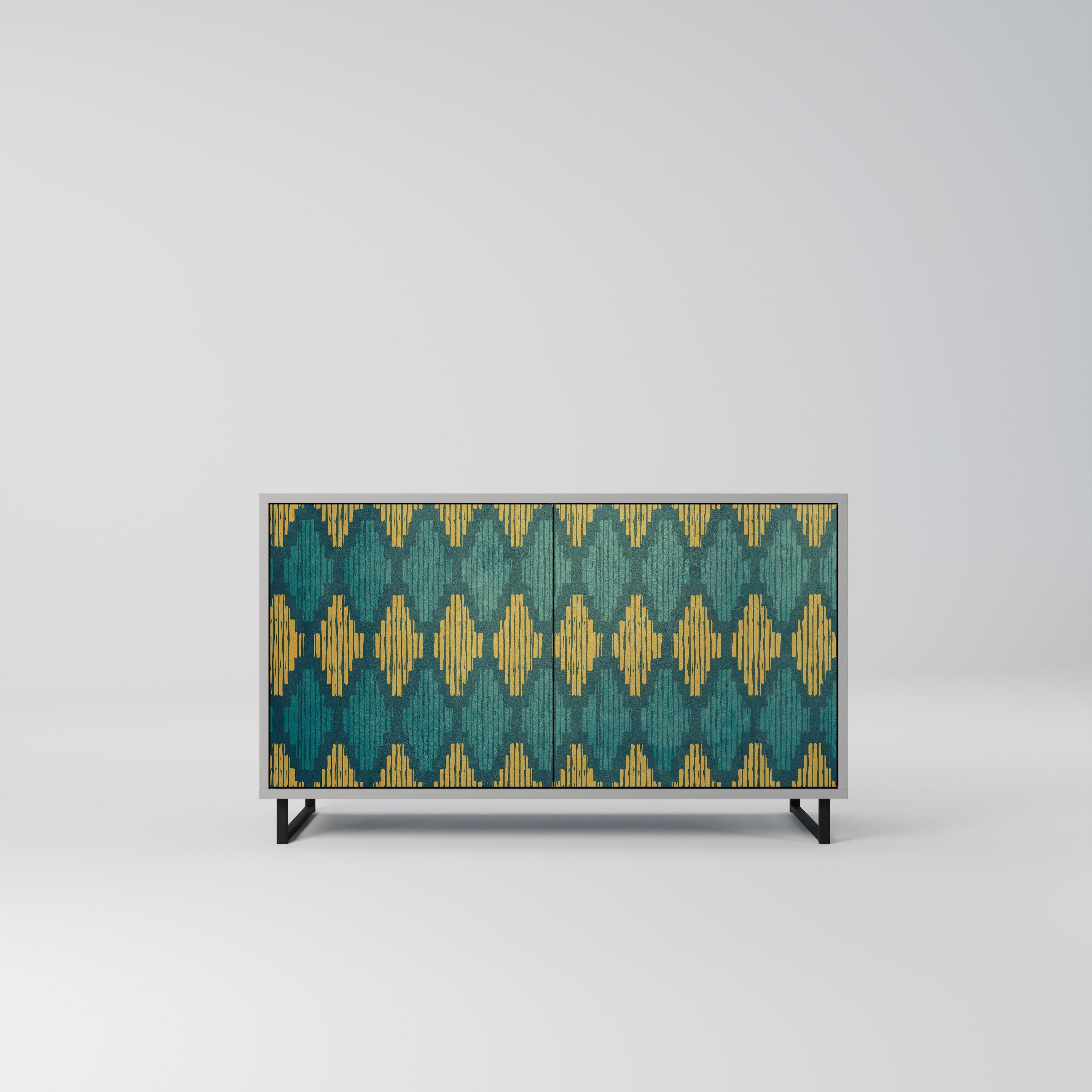 POLYGONS Sideboard mit 2 Türen in Grau