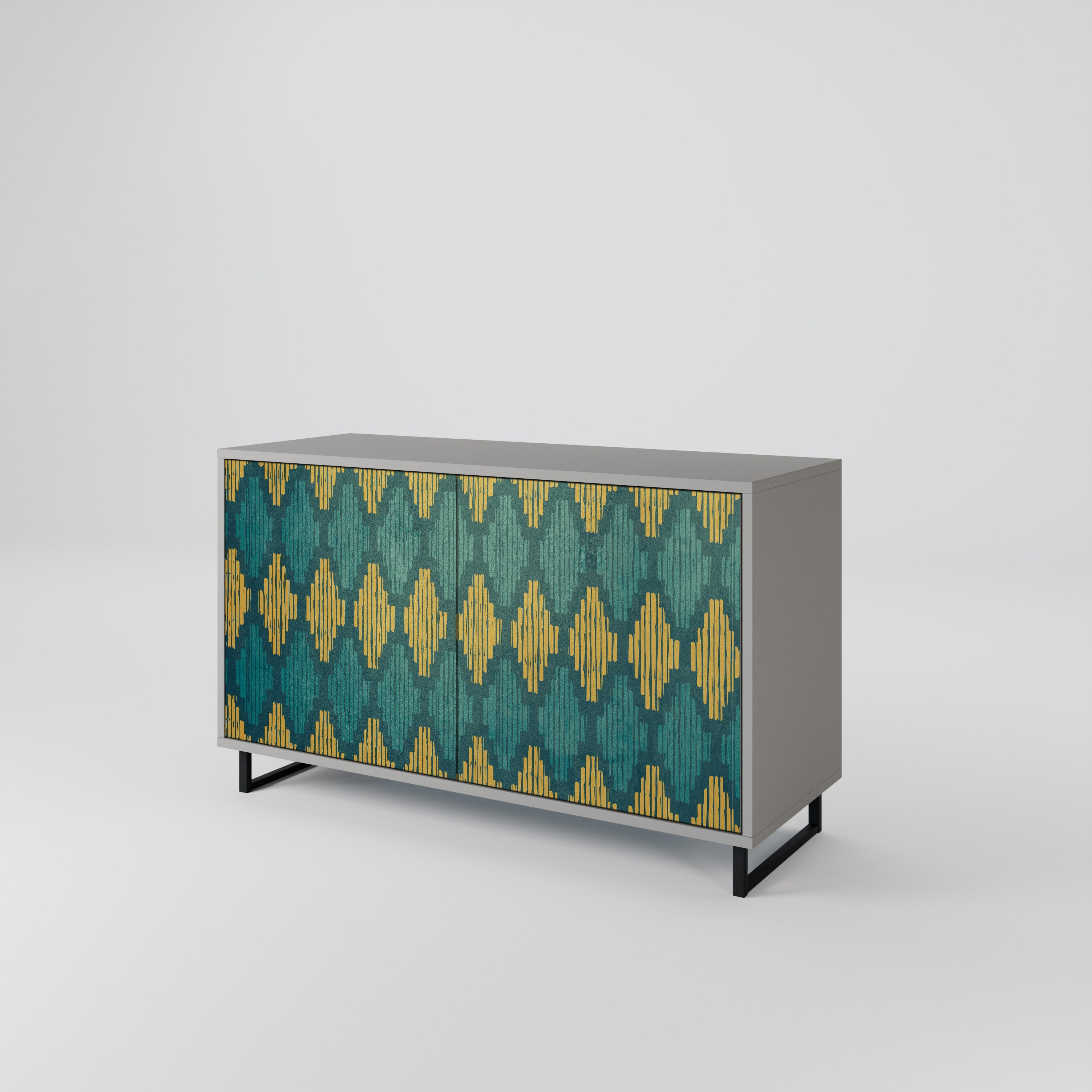 POLYGONS Sideboard mit 2 Türen in Grau