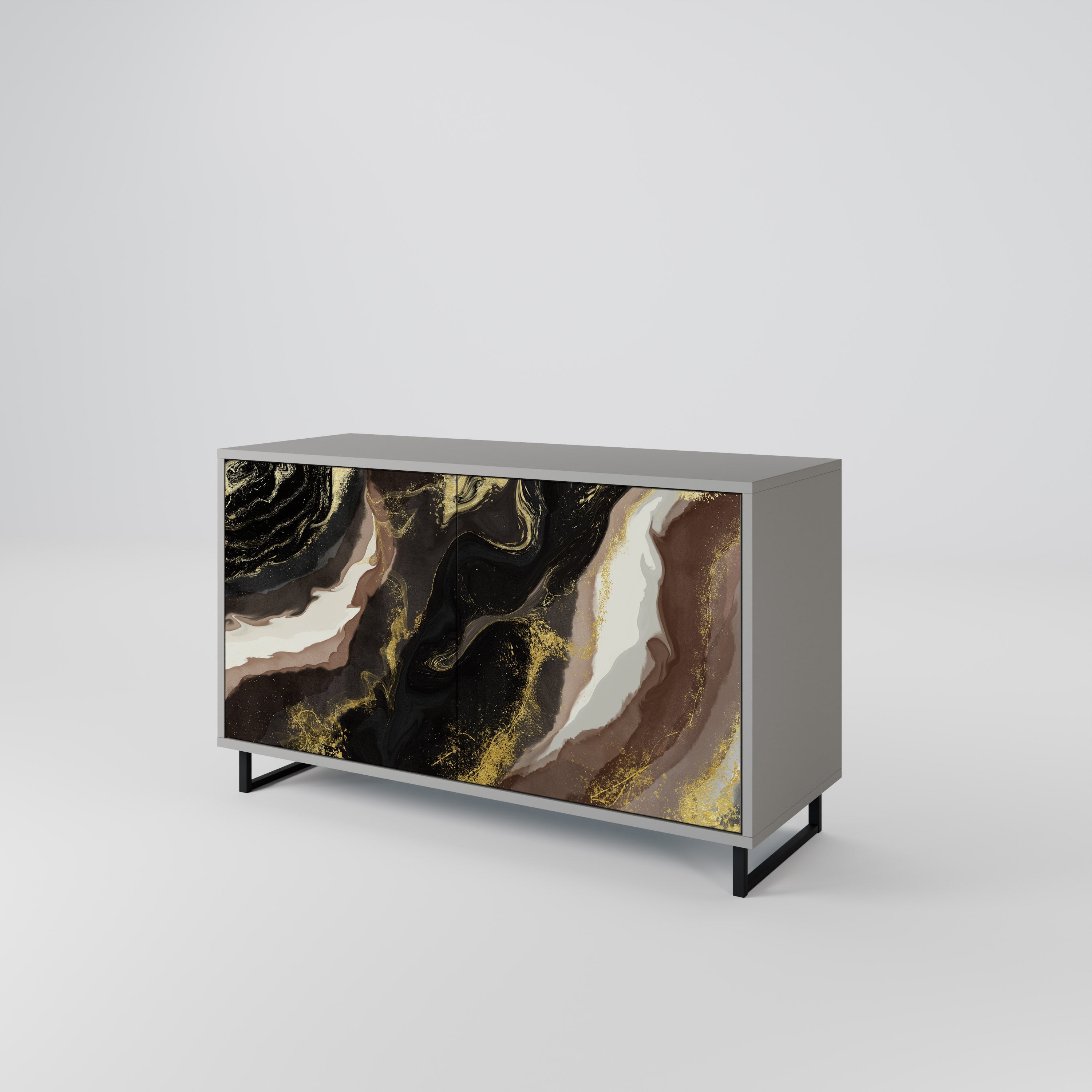 GOLD DUST Sideboard mit 2 Türen in Grau