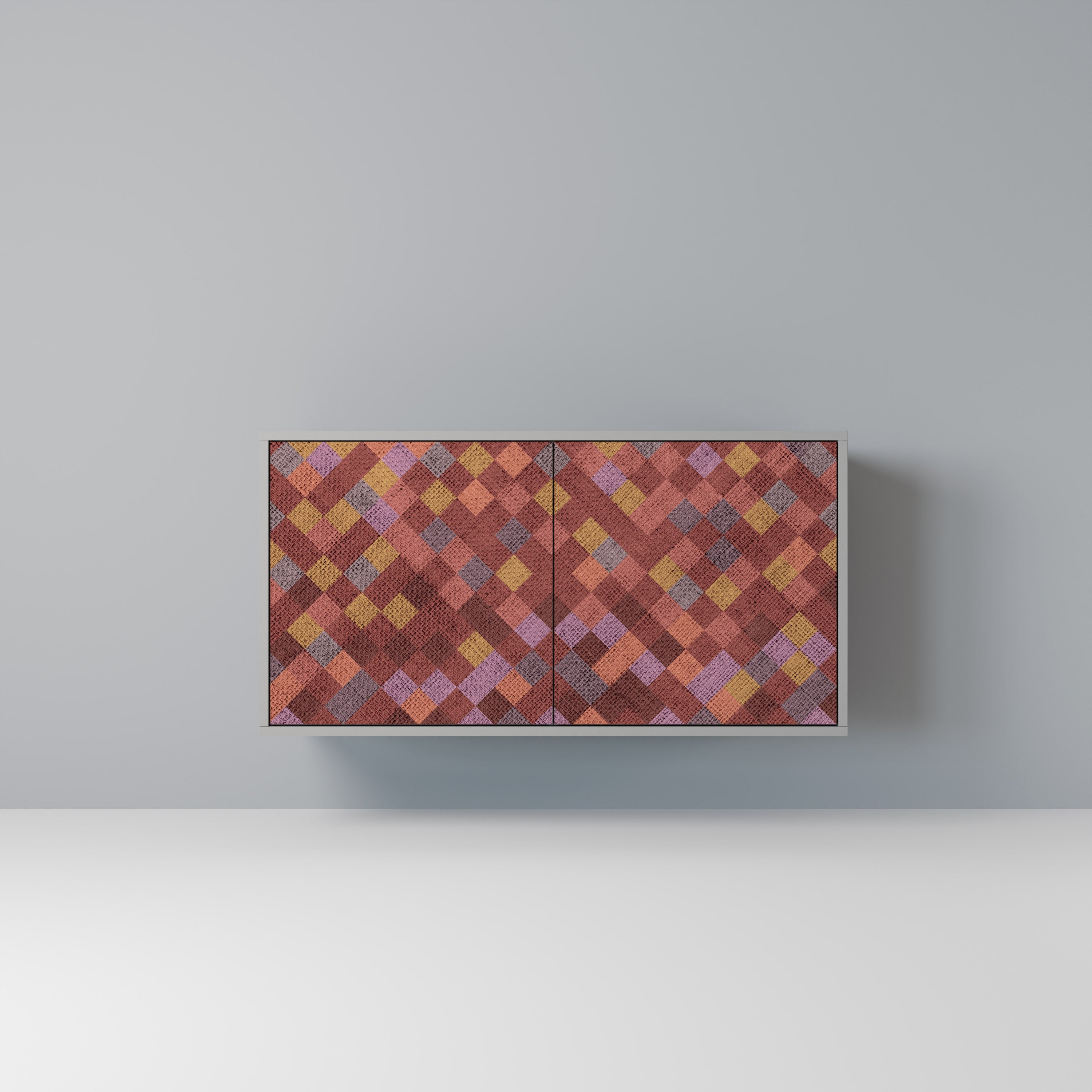 PAINTED SQUARES Sideboard mit 2 Türen in Grau