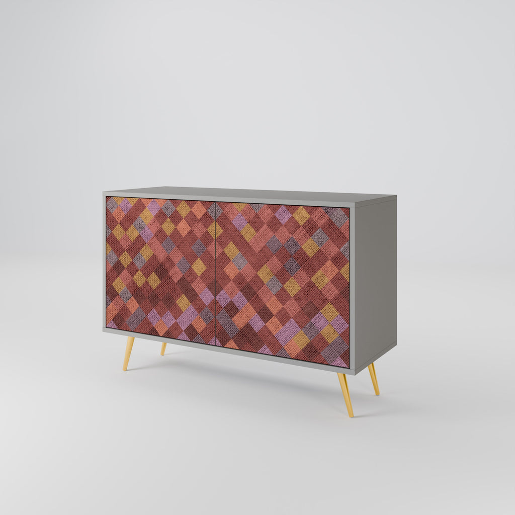 PAINTED SQUARES Sideboard mit 2 Türen in Grau