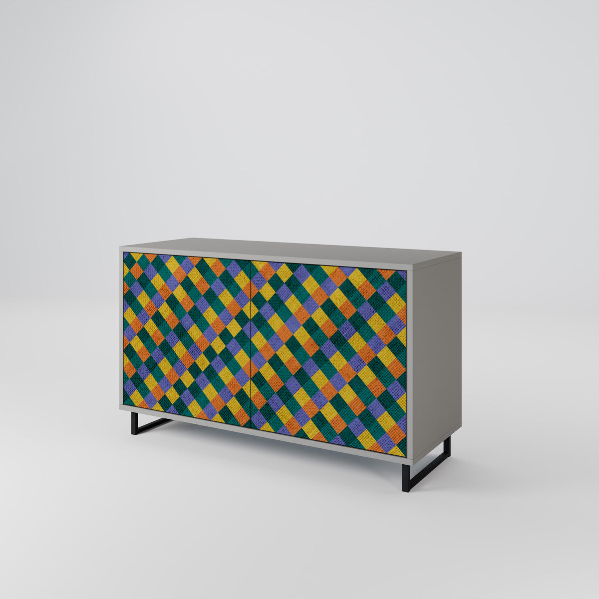 PAINTED SQUARES MIX 2-türiges Sideboard