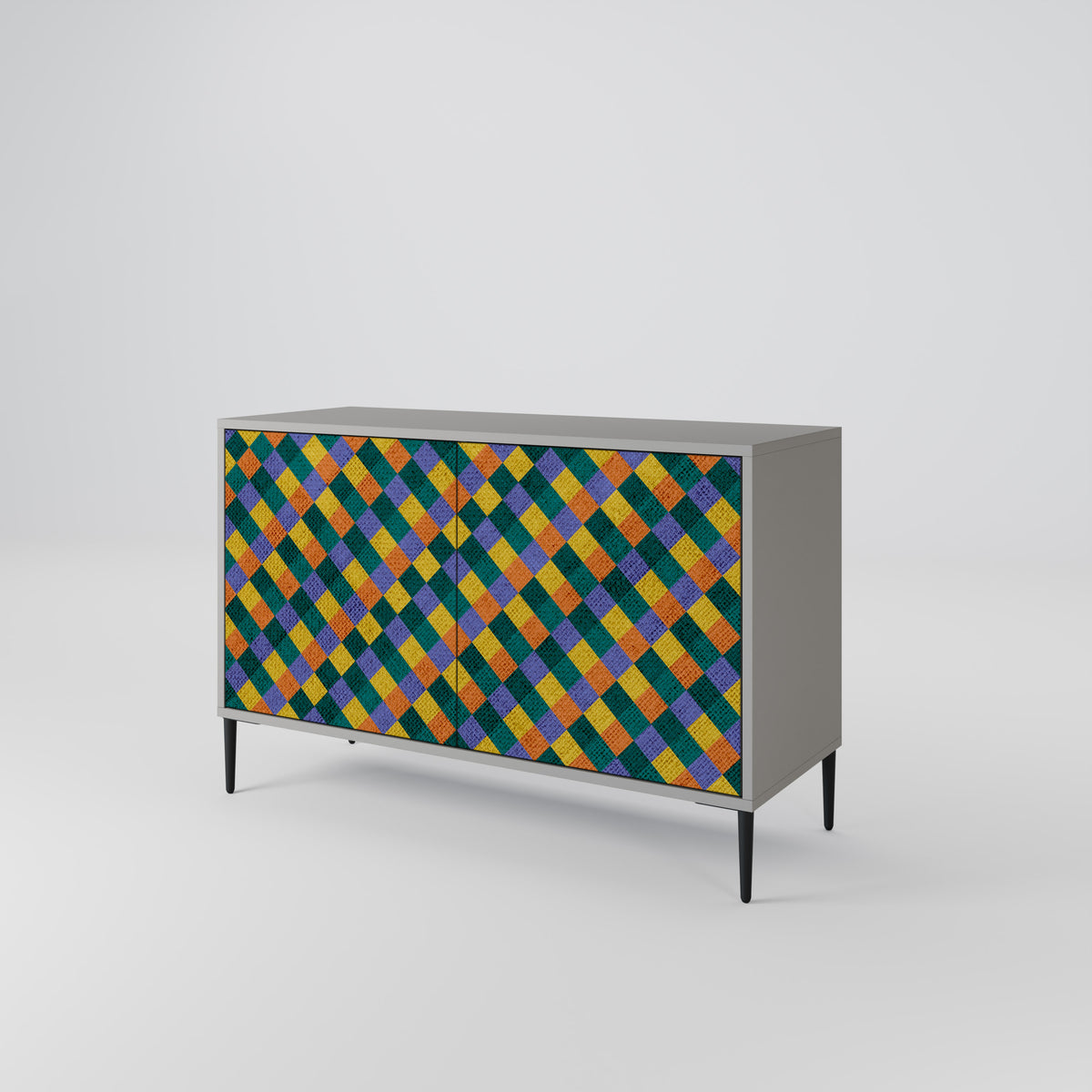 PAINTED SQUARES MIX 2-türiges Sideboard