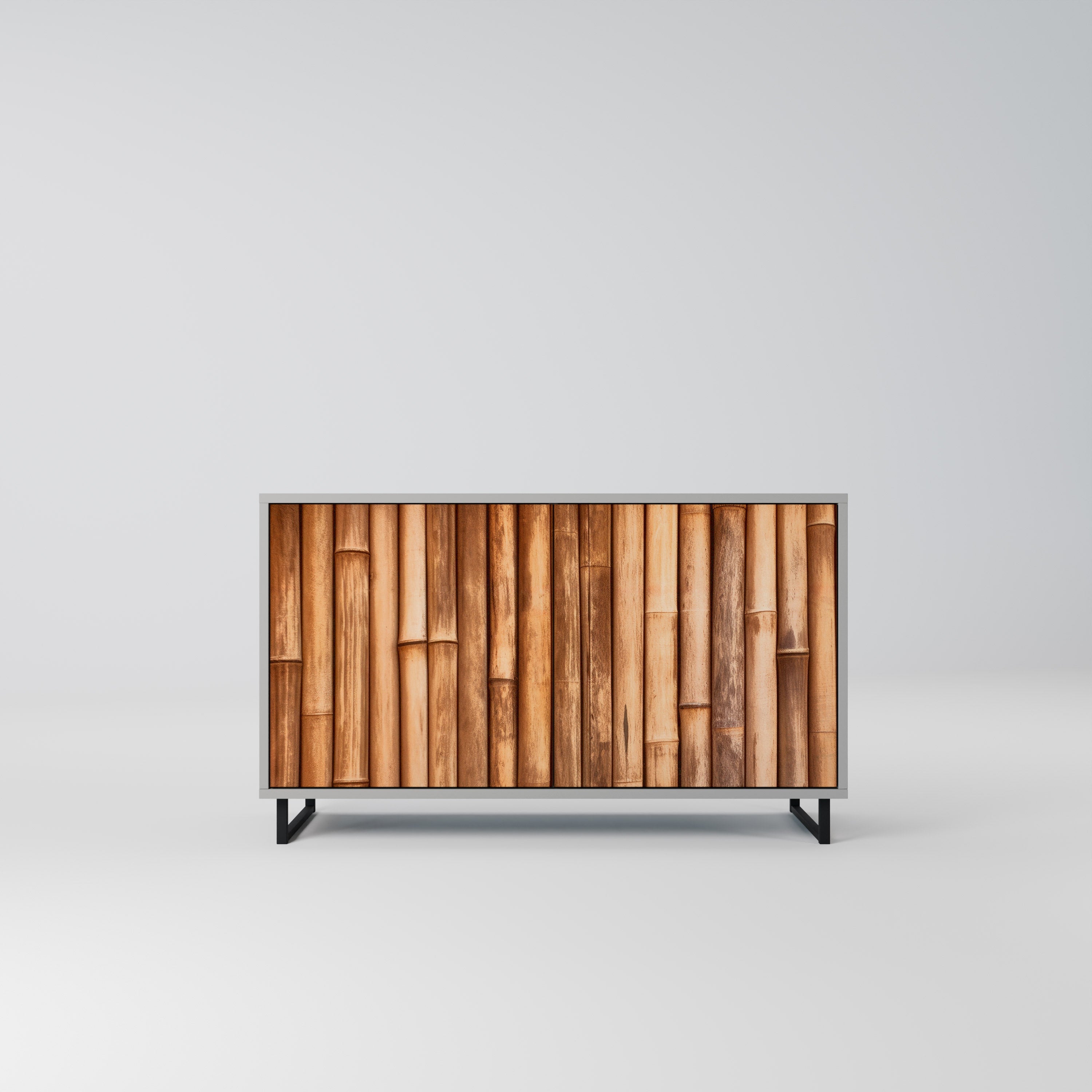 NATURAL WOOD Sideboard mit 2 Türen in Grau
