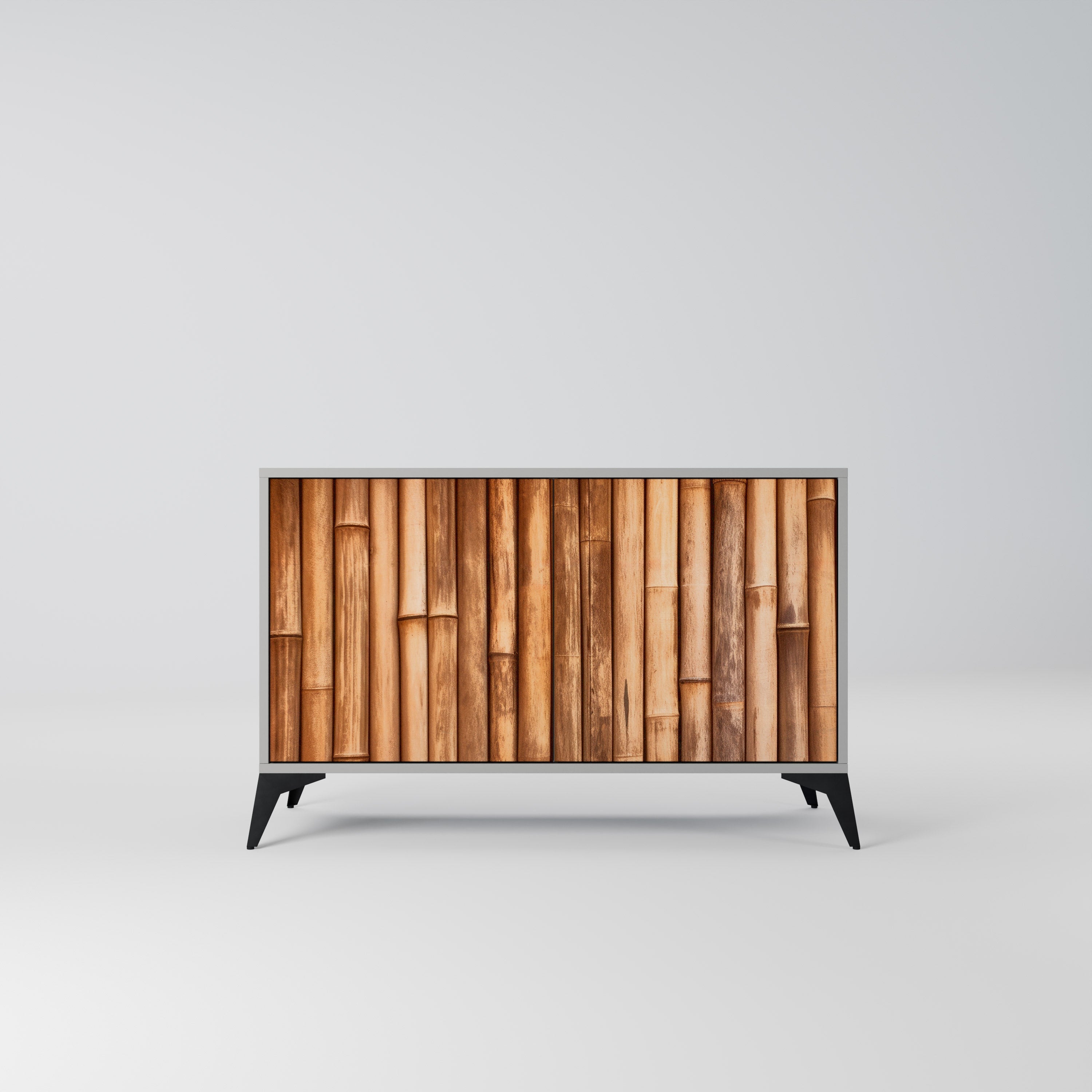 NATURAL WOOD Sideboard mit 2 Türen in Grau