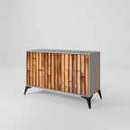 NATURAL WOOD Sideboard mit 2 Türen in Grau