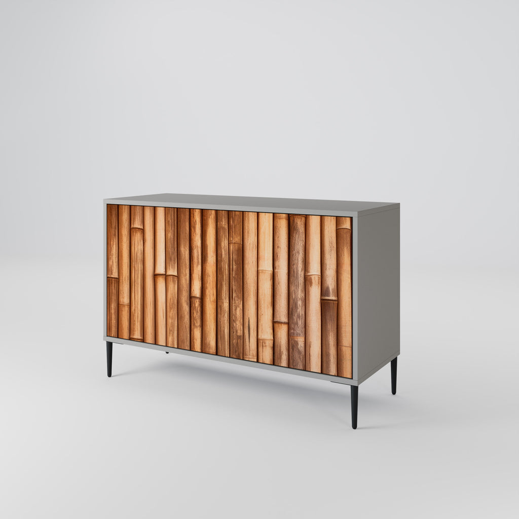 NATURAL WOOD Sideboard mit 2 Türen in Grau