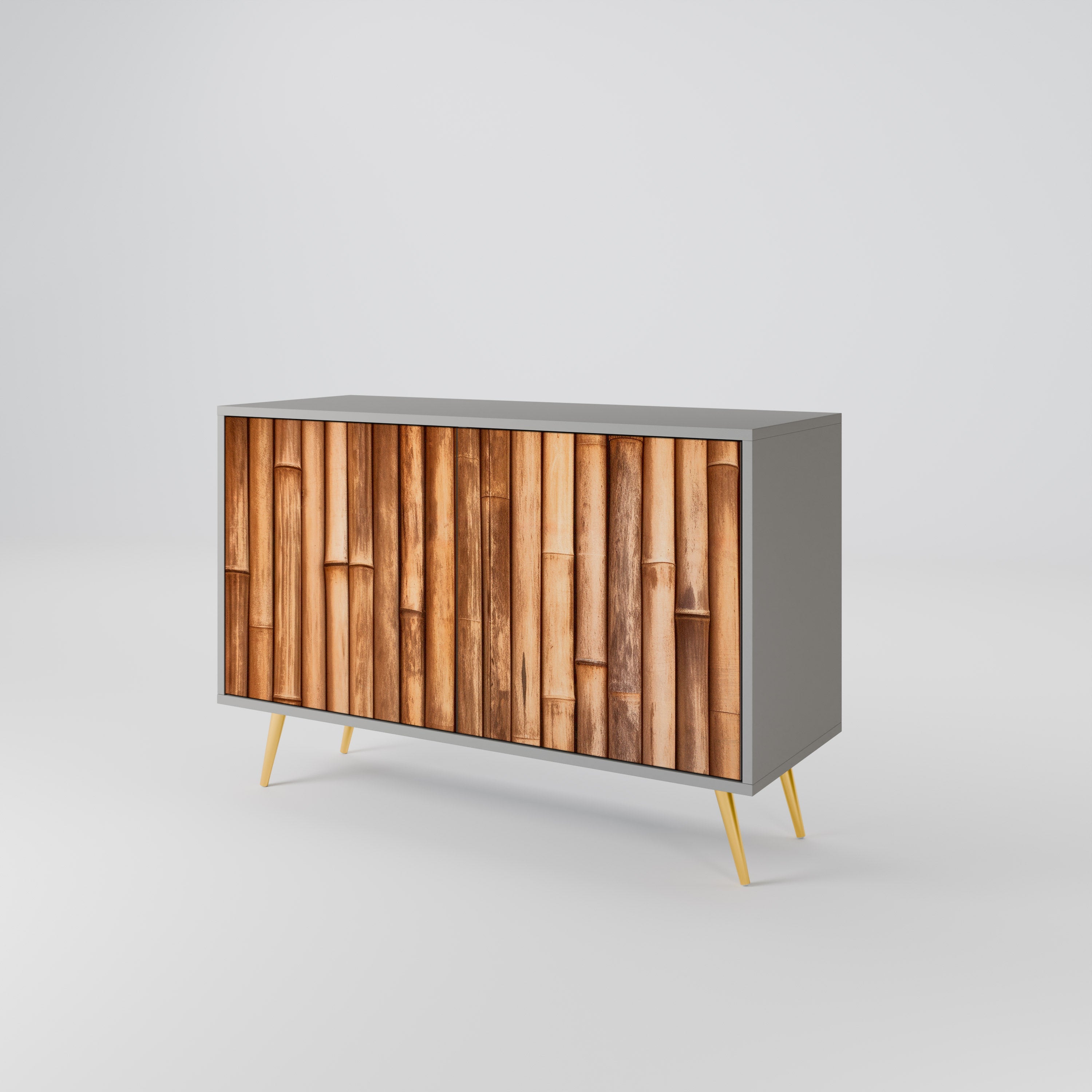 NATURAL WOOD Sideboard mit 2 Türen in Grau
