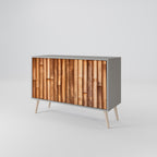 NATURAL WOOD Sideboard mit 2 Türen in Grau