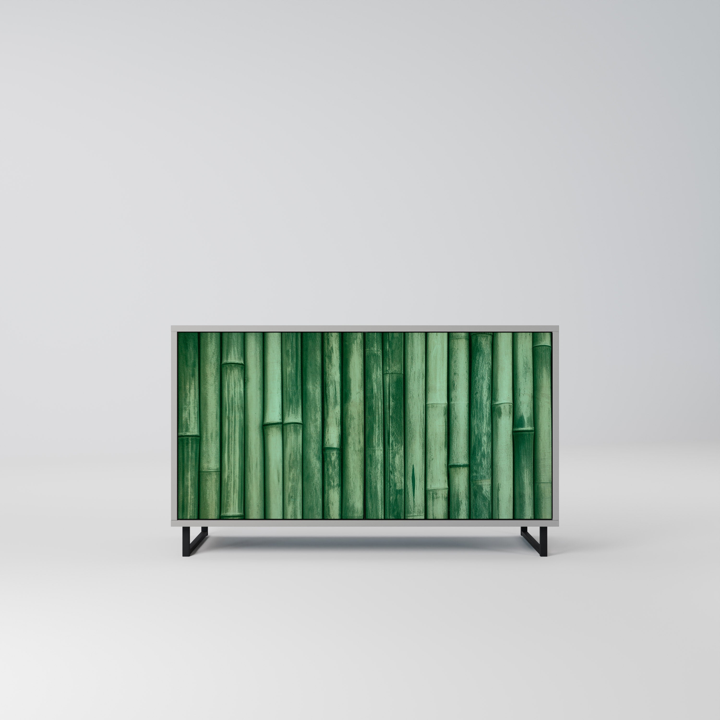 NATURAL GREEN Sideboard mit 2 Türen in Grau