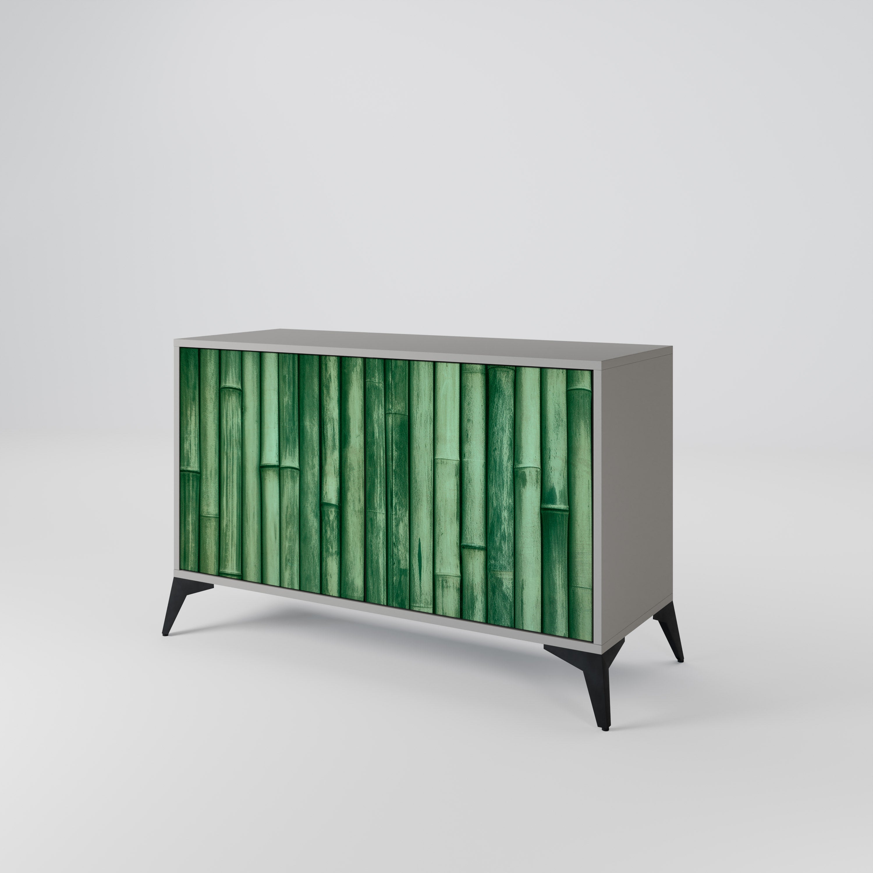 NATURAL GREEN Sideboard mit 2 Türen in Grau