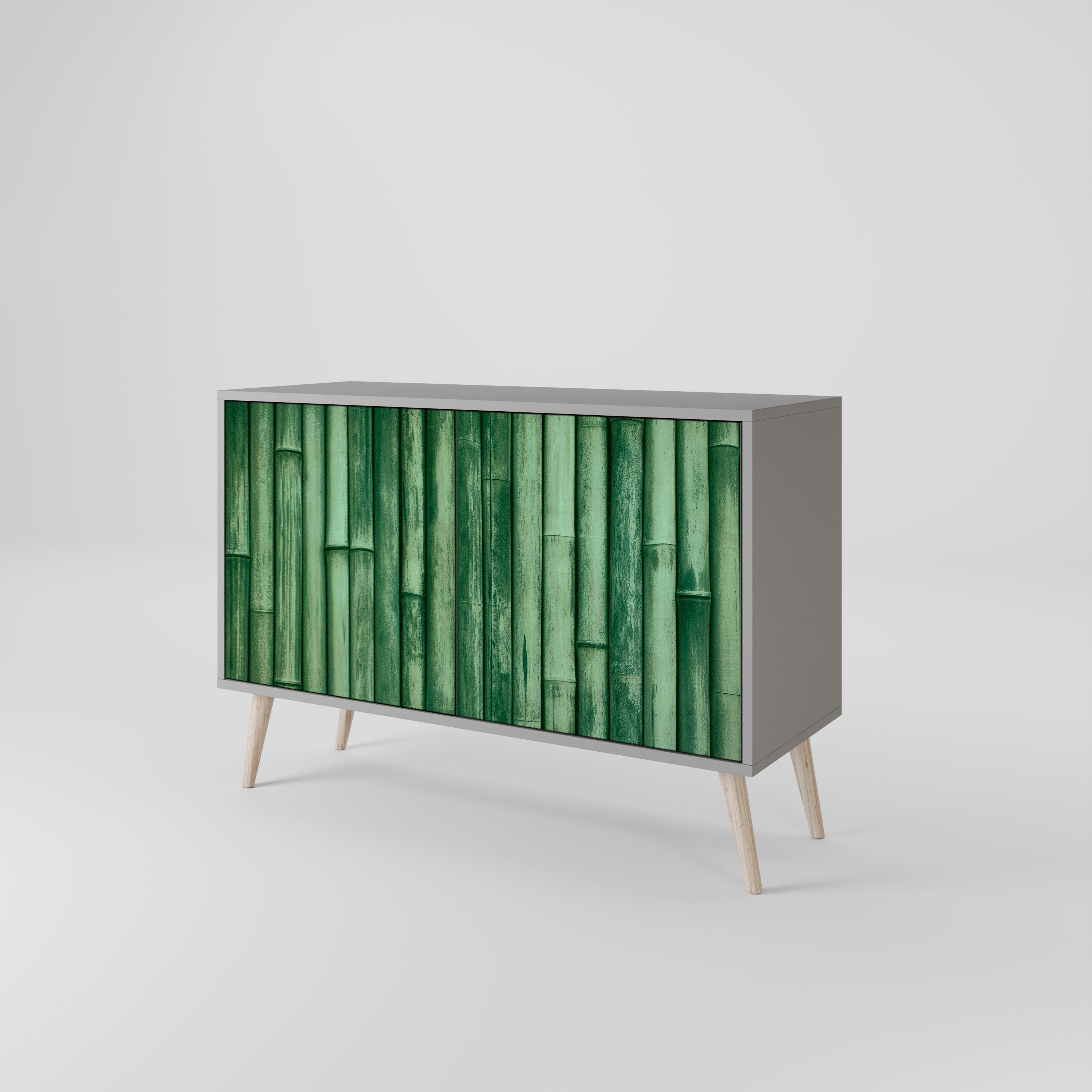 NATURAL GREEN Sideboard mit 2 Türen in Grau