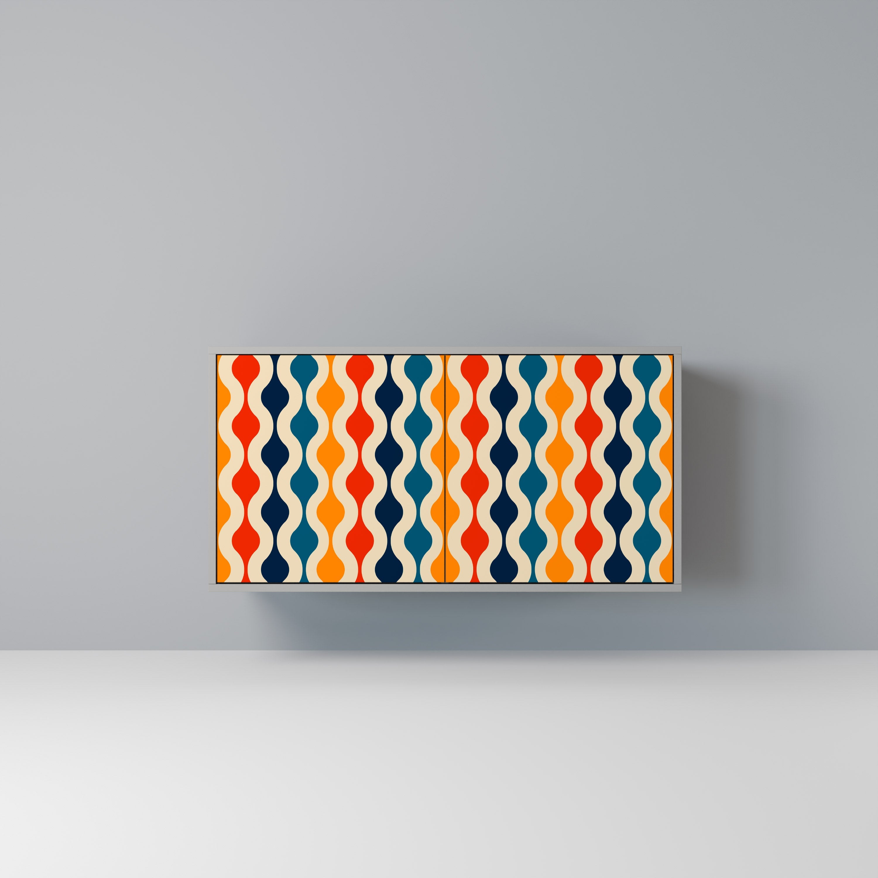 COLORFUL NOSTALGIA Sideboard mit 2 Türen in Grau