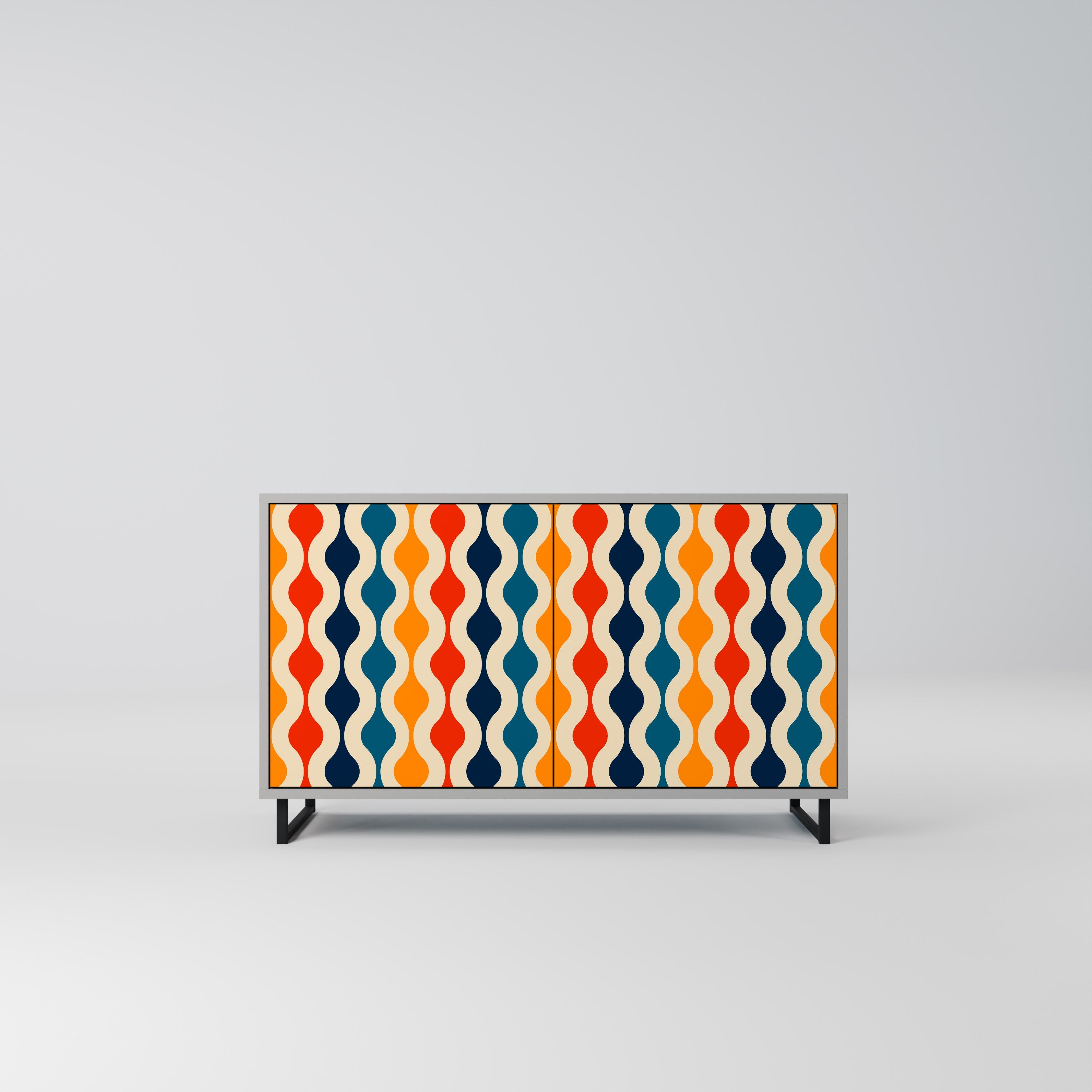 COLORFUL NOSTALGIA Sideboard mit 2 Türen in Grau