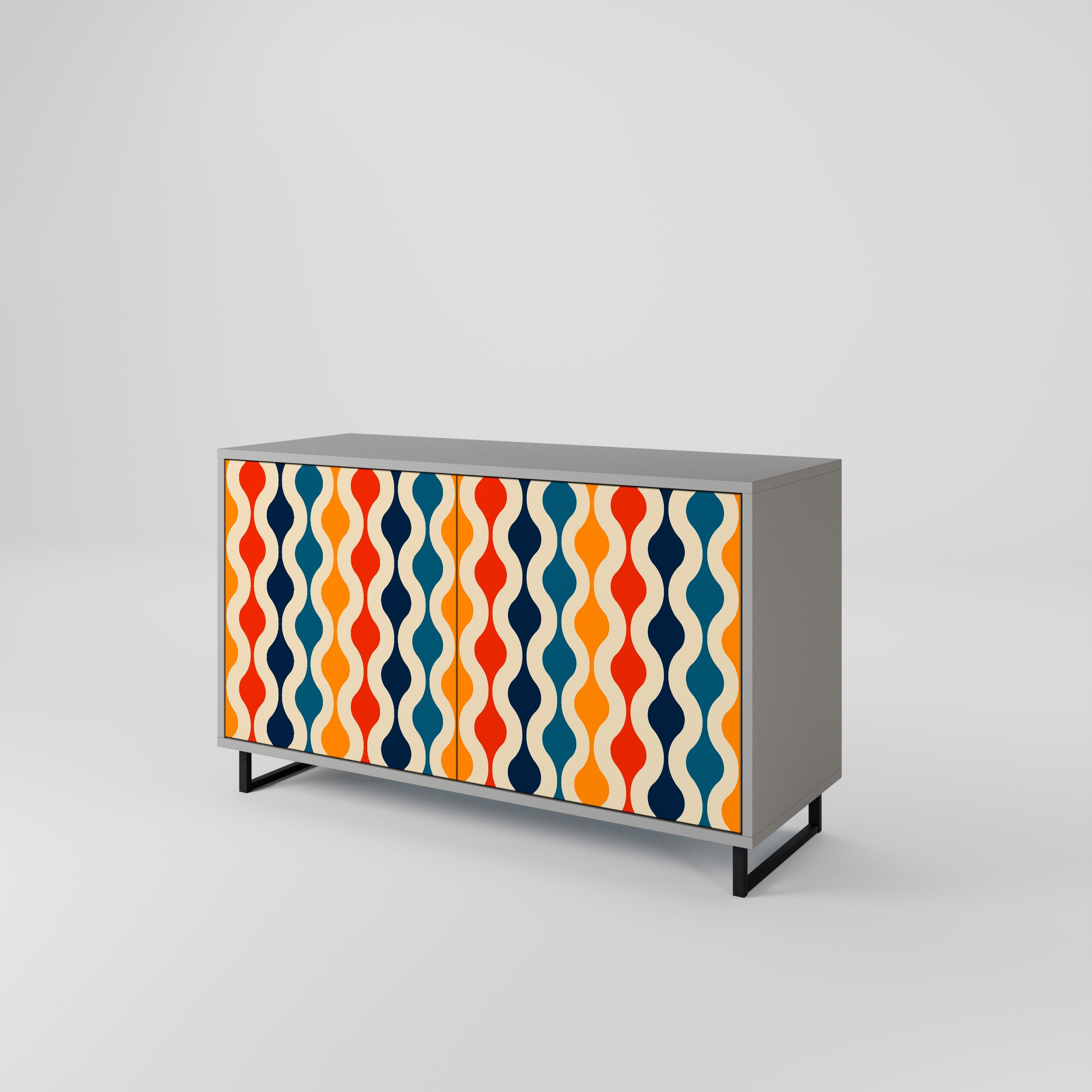 COLORFUL NOSTALGIA Sideboard mit 2 Türen in Grau