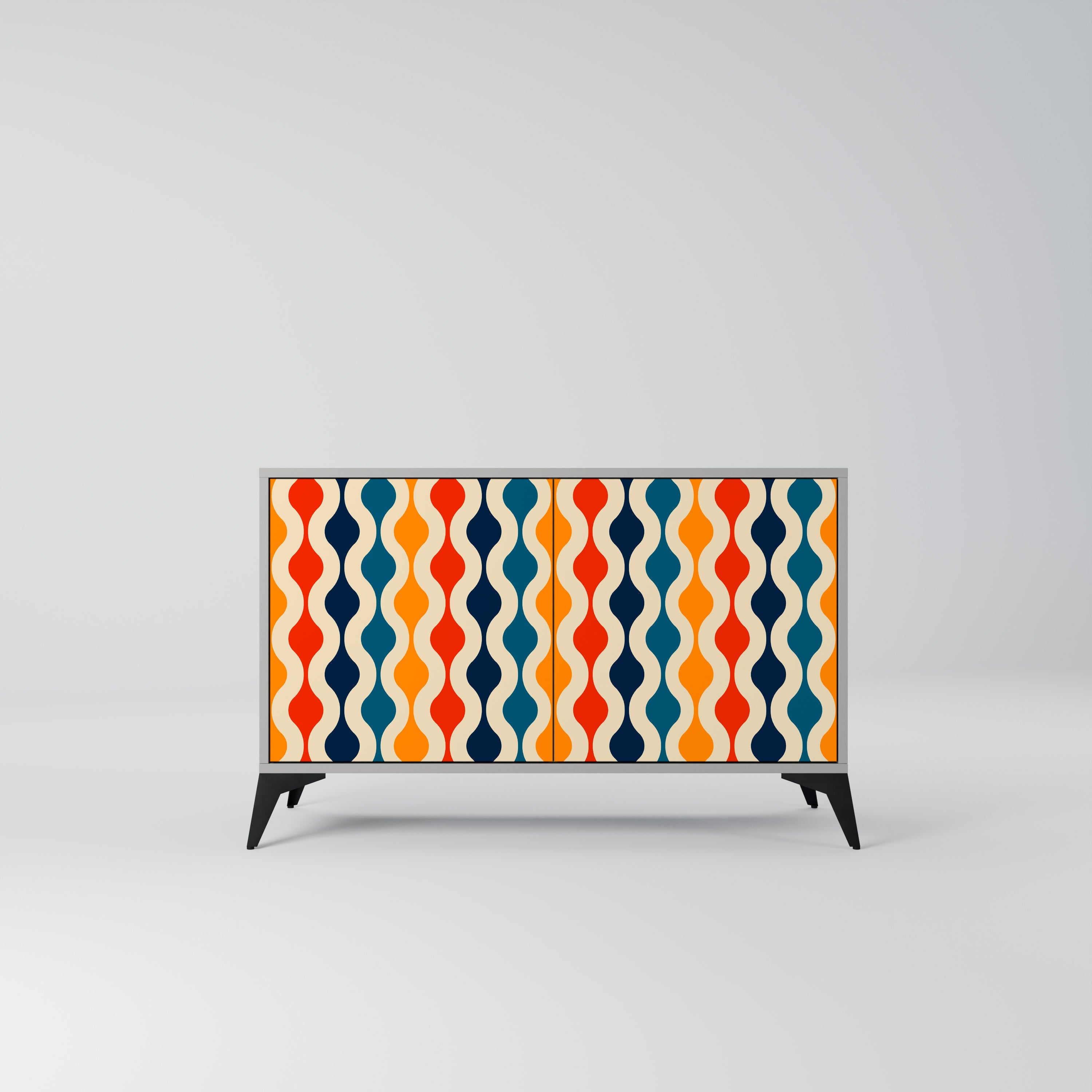 COLORFUL NOSTALGIA Sideboard mit 2 Türen in Grau