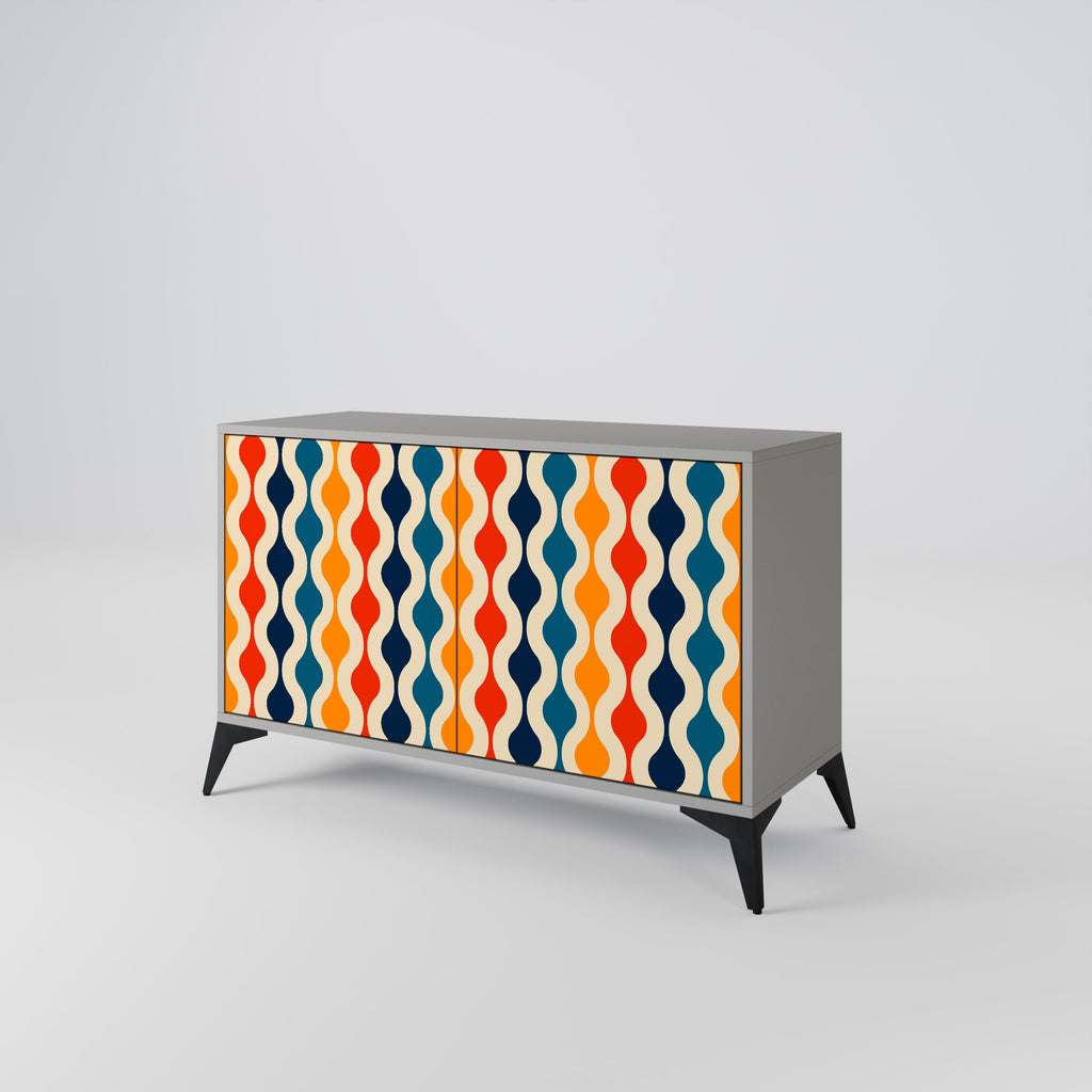 COLORFUL NOSTALGIA Sideboard mit 2 Türen in Grau