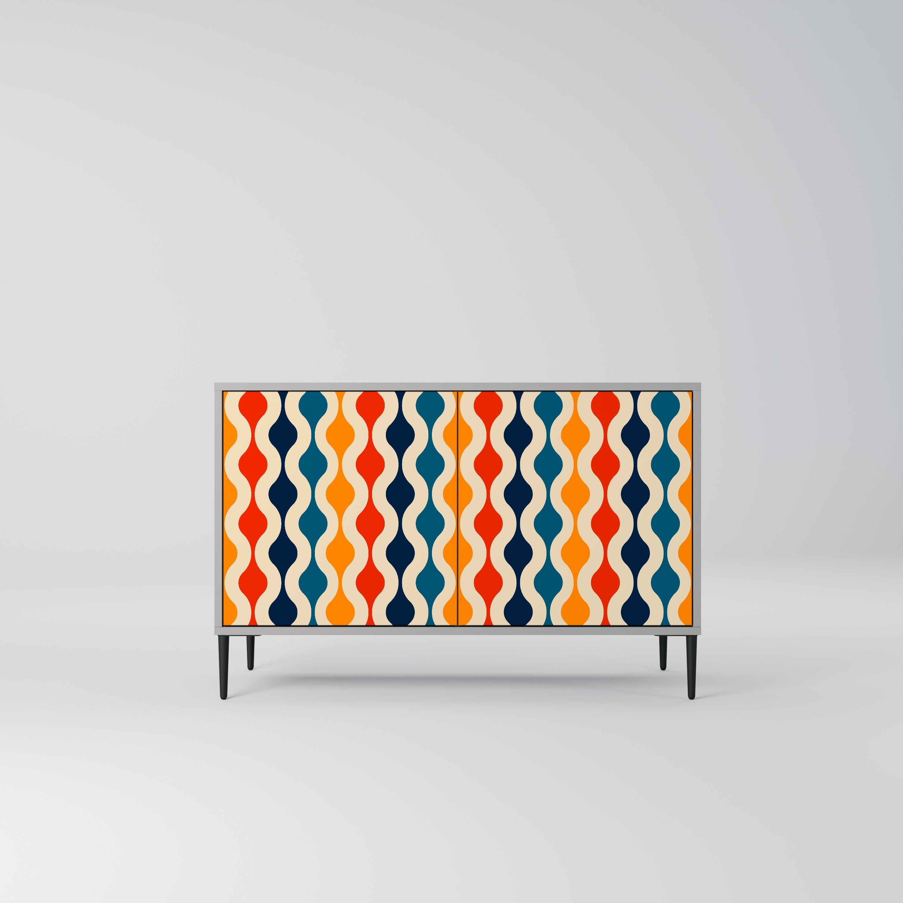 COLORFUL NOSTALGIA Sideboard mit 2 Türen in Grau