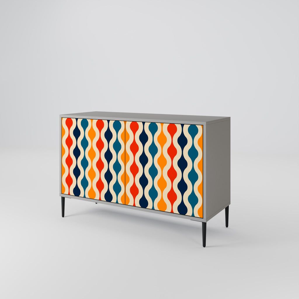COLORFUL NOSTALGIA Sideboard mit 2 Türen in Grau