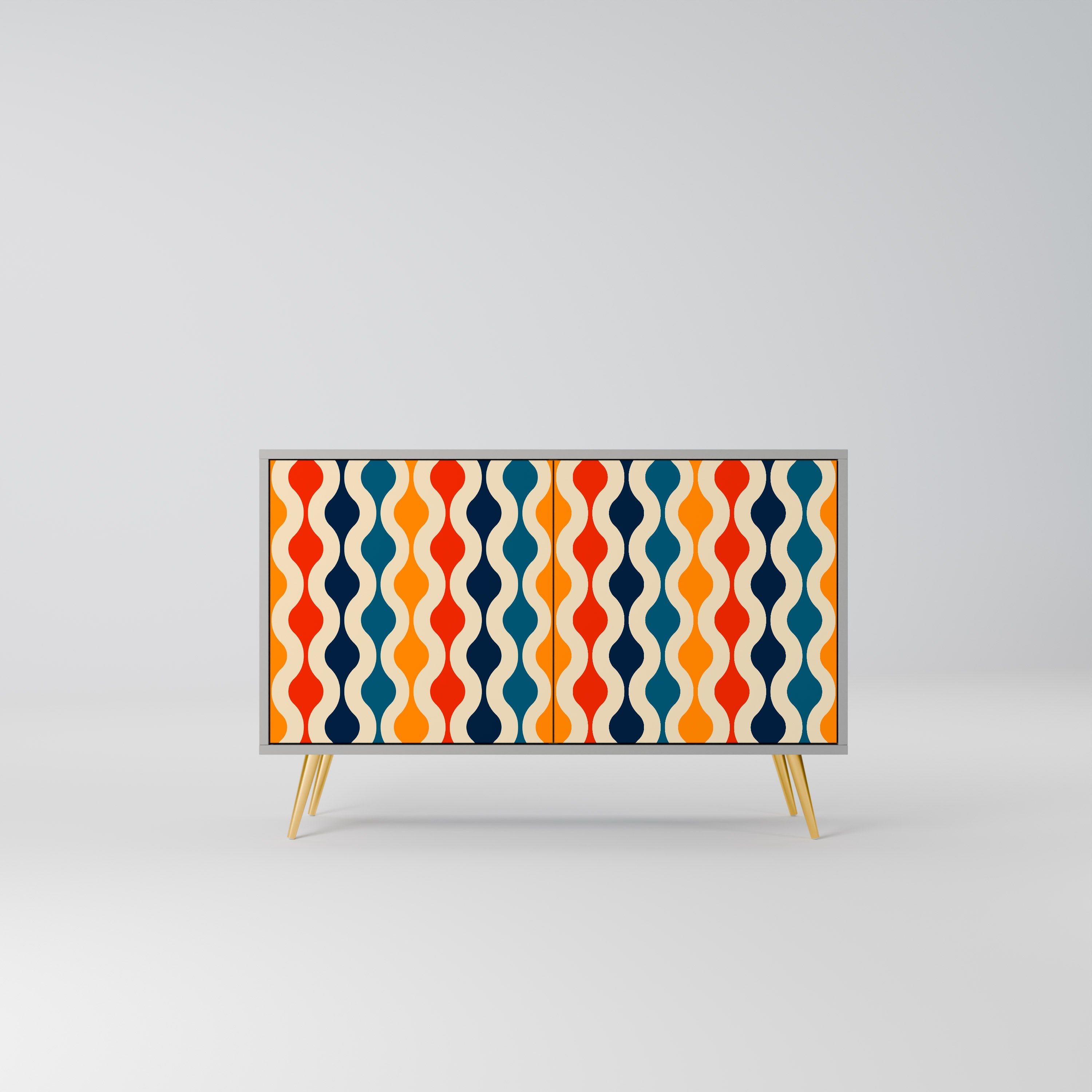 COLORFUL NOSTALGIA Sideboard mit 2 Türen in Grau