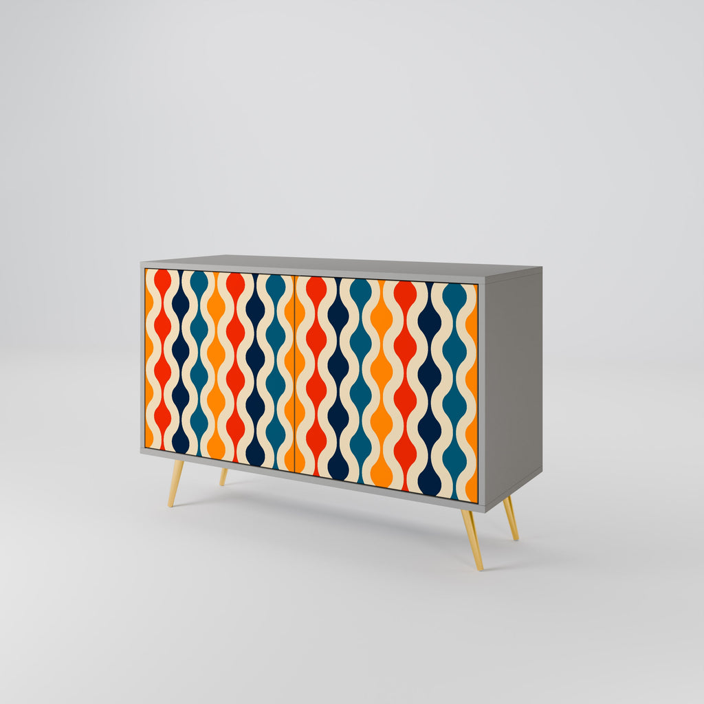 COLORFUL NOSTALGIA Sideboard mit 2 Türen in Grau