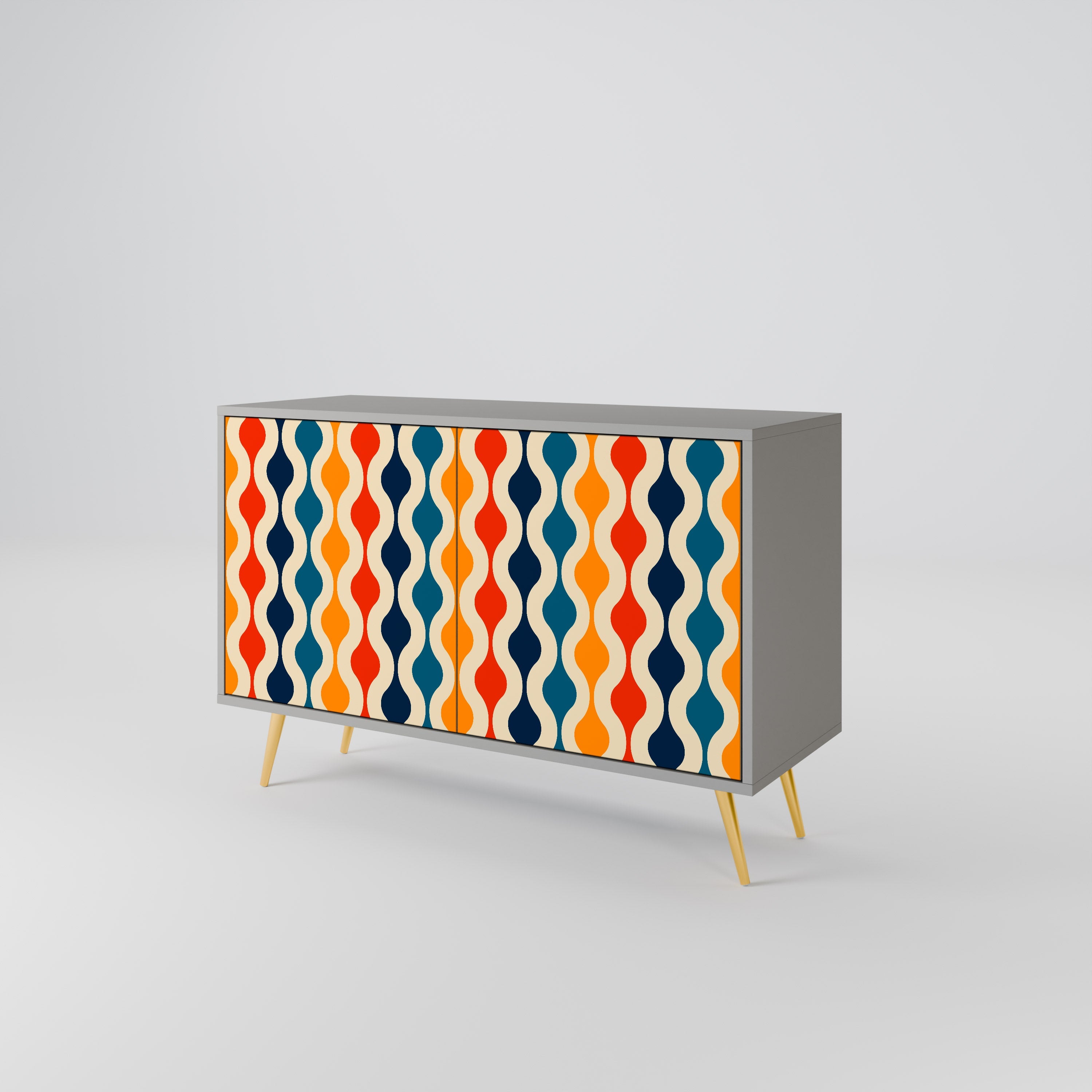 COLORFUL NOSTALGIA Sideboard mit 2 Türen in Grau