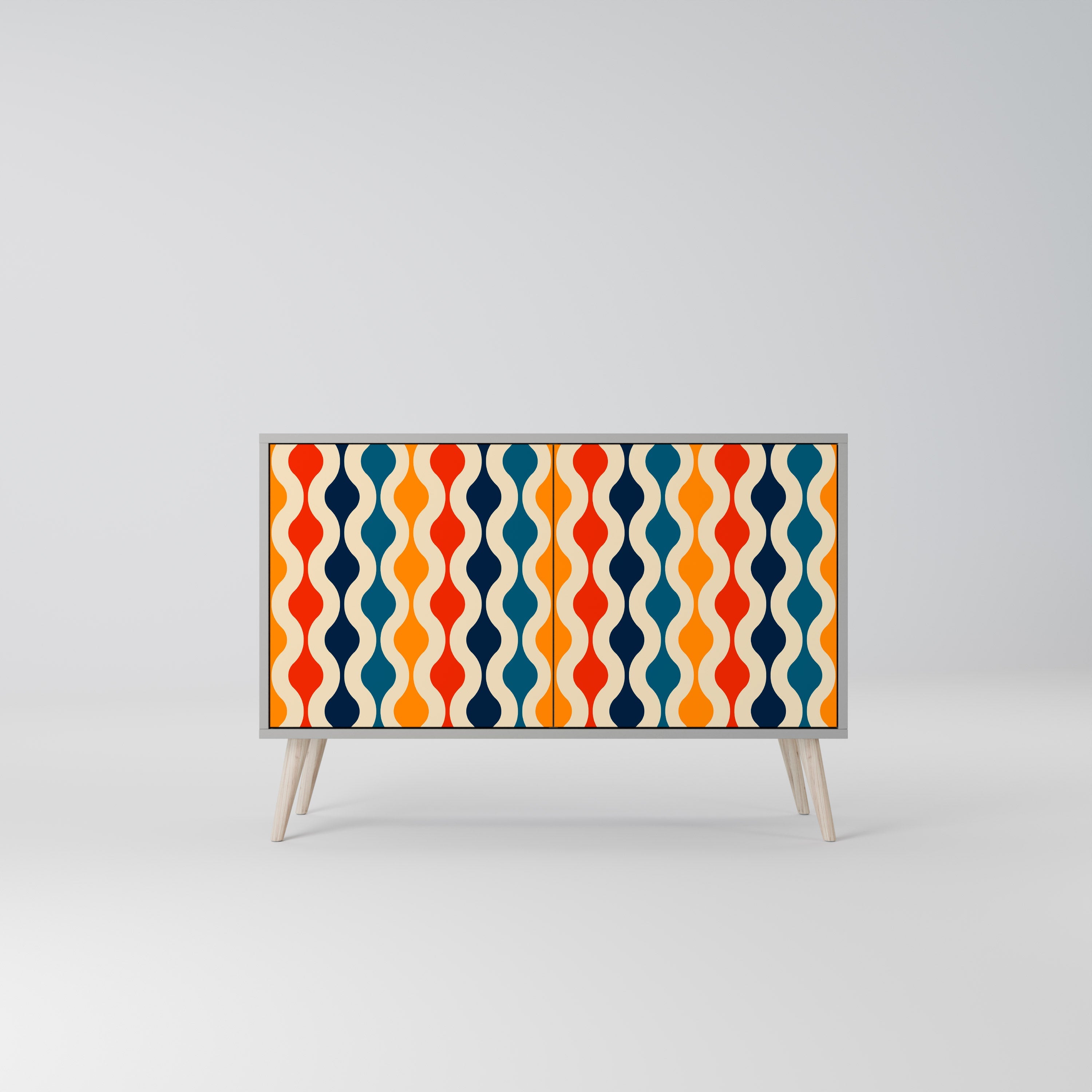 COLORFUL NOSTALGIA Sideboard mit 2 Türen in Grau